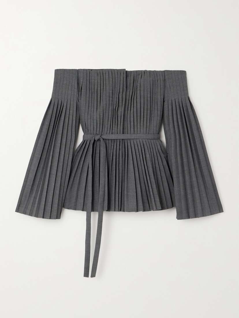 Altuzarra Cyclades Off-the-shoulder Pleated Woven Jacket