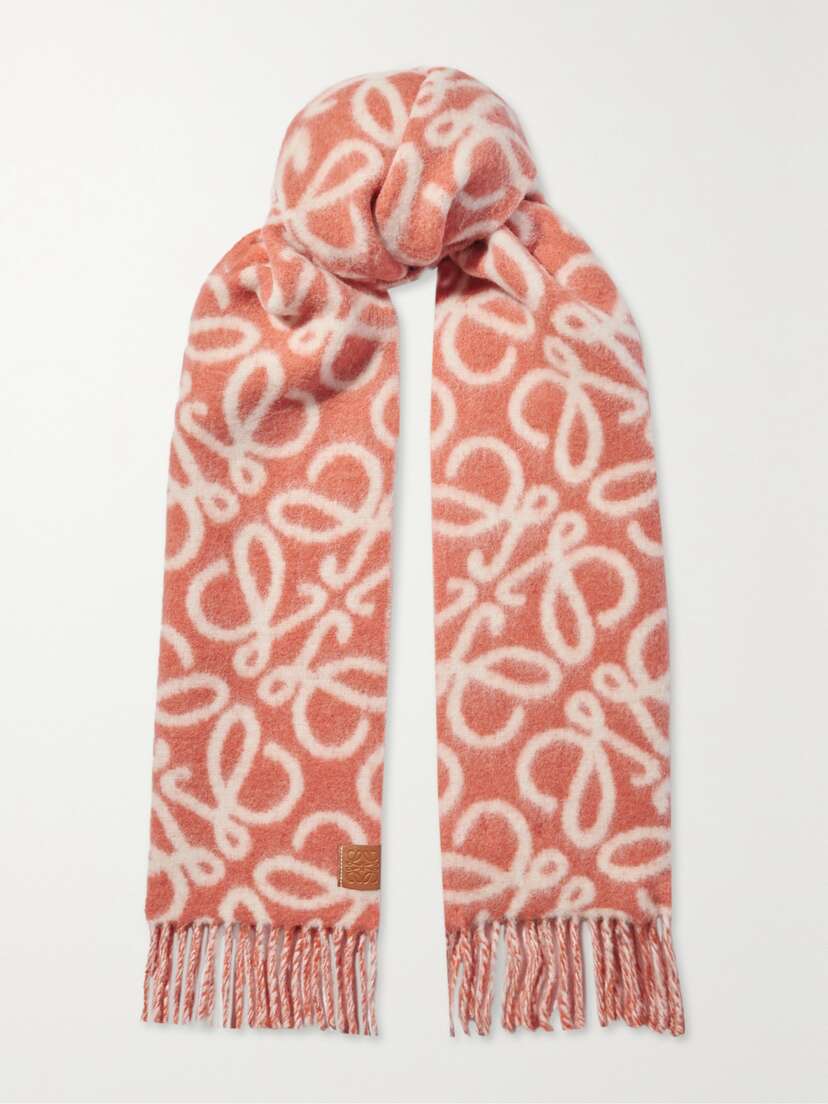 Loewe Fringed Printed Scarf