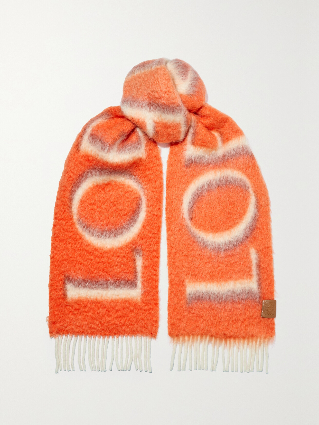 LOEWE FRINGED PRINTED SCARF