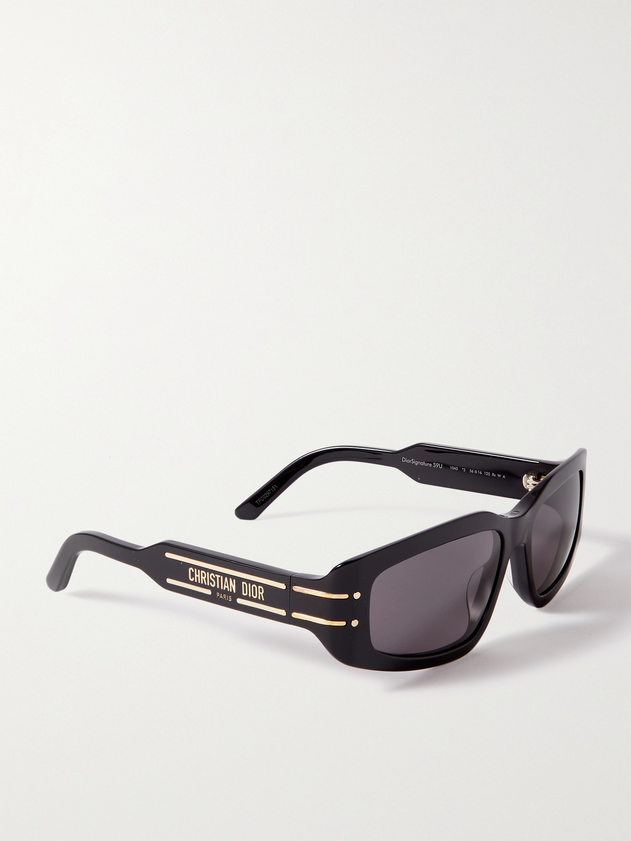 Shop Dior Signature S9u Rectangular-frame Acetate And Gold-tone Sunglasses In Black