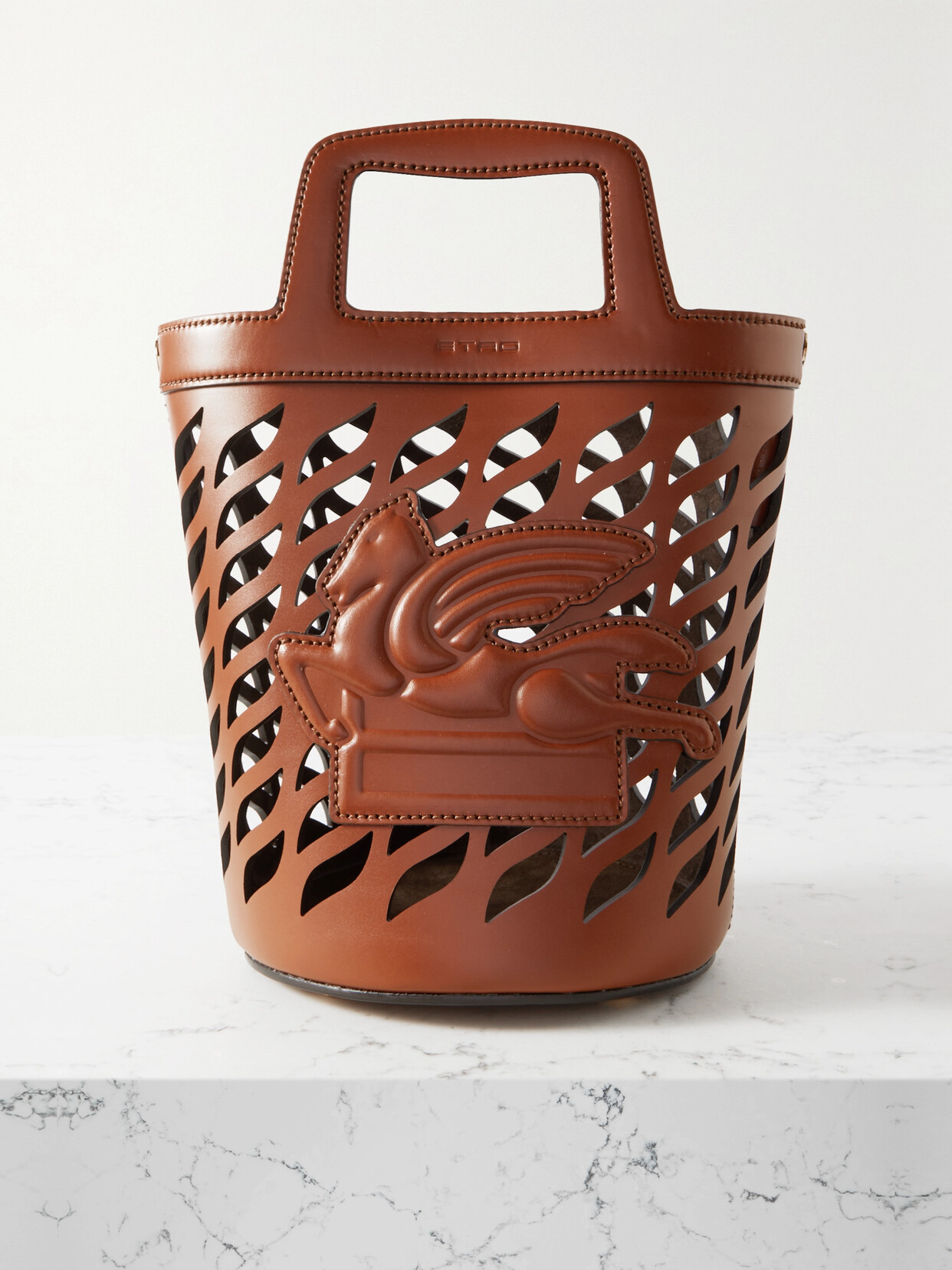 Etro - Embossed Laser-cut Leather Tote - Brown