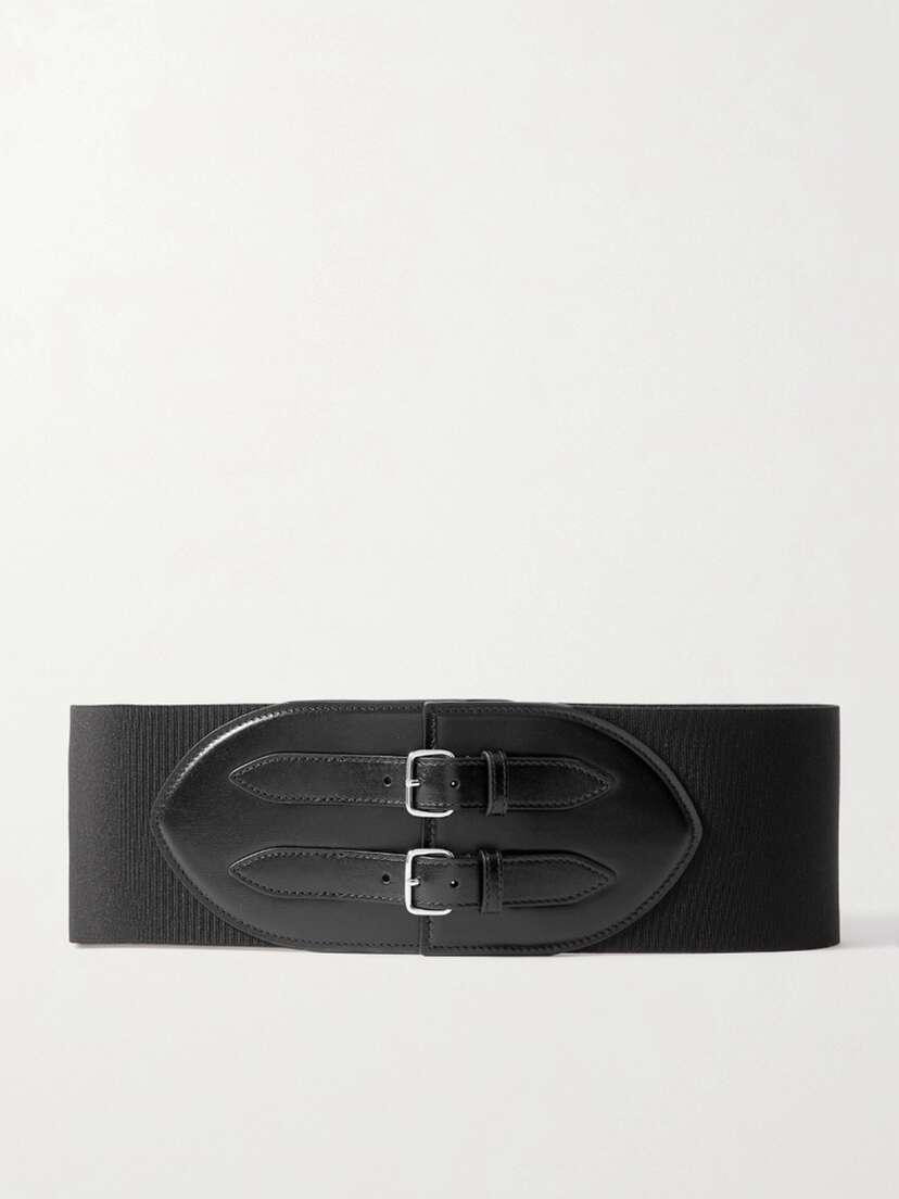 Alaïa Leather-trimmed Stretch-knit Waist Belt