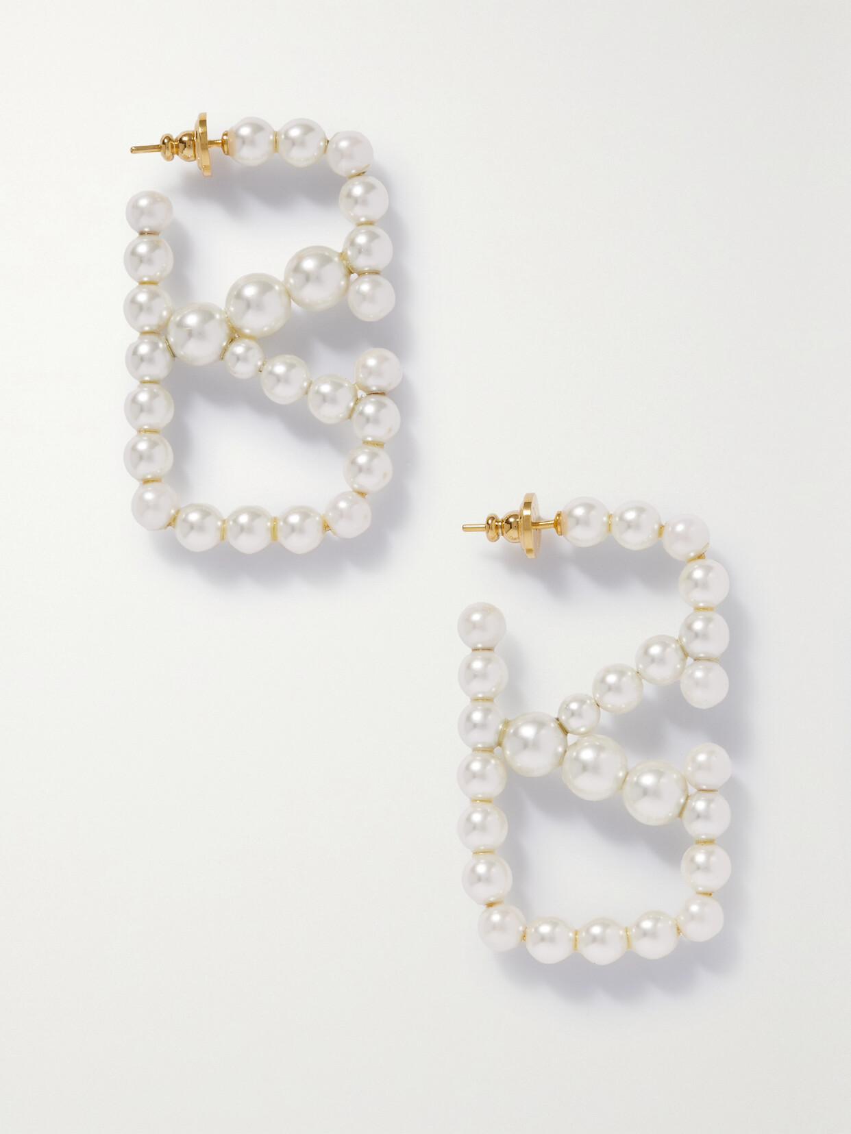 Valentino Garavani - Vlogo Gold-tone Faux Pearl Earrings - One size