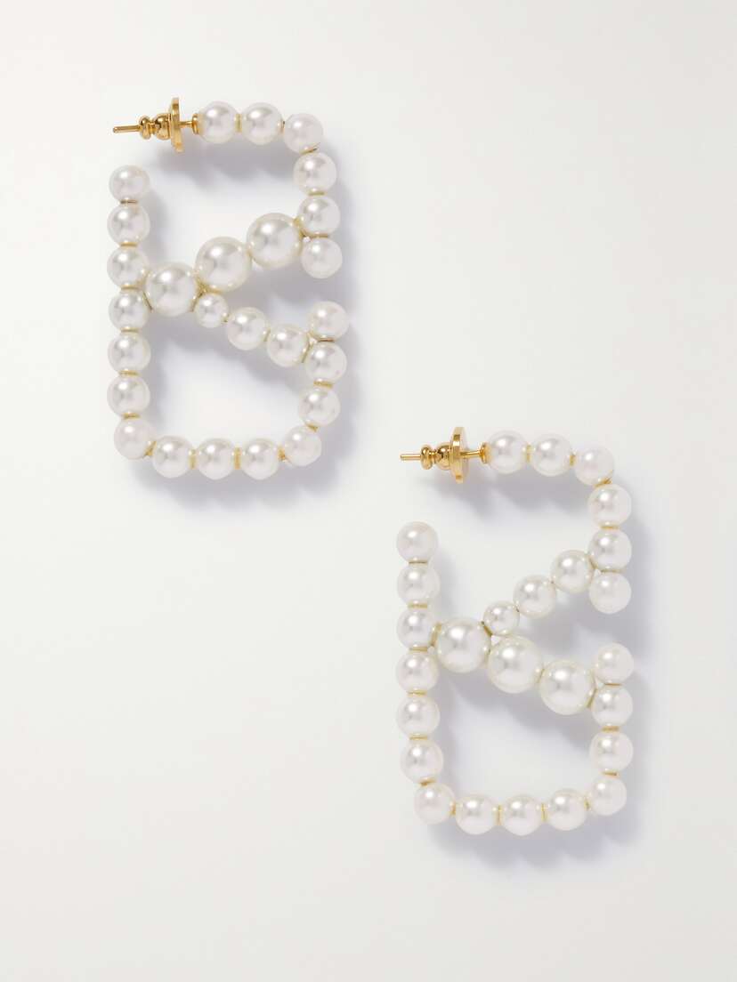 Valentino Garavani Vlogo Gold-tone Faux Pearl Earrings