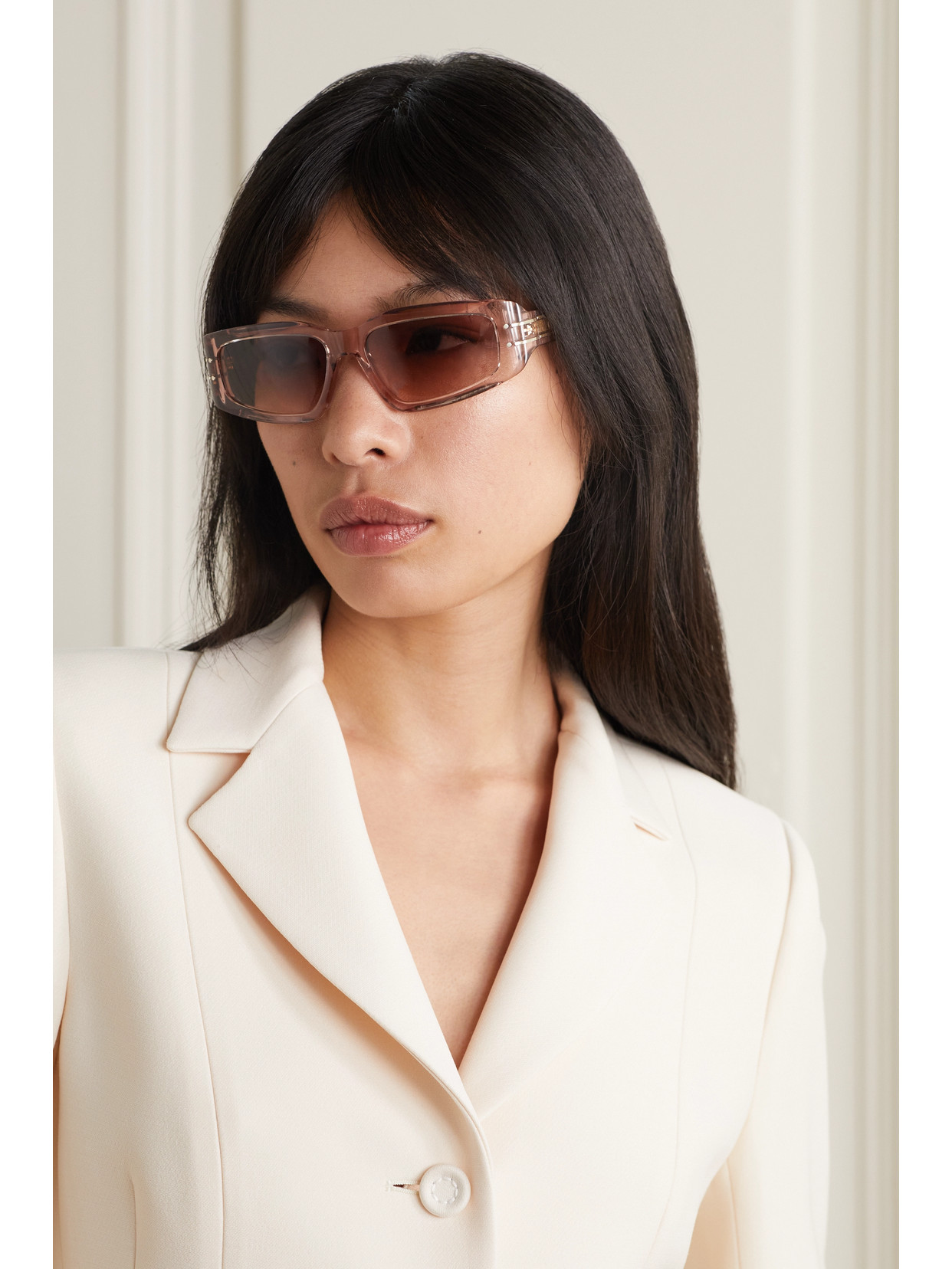 Dior Signature S9u Rectangular Sunglasses In Pink