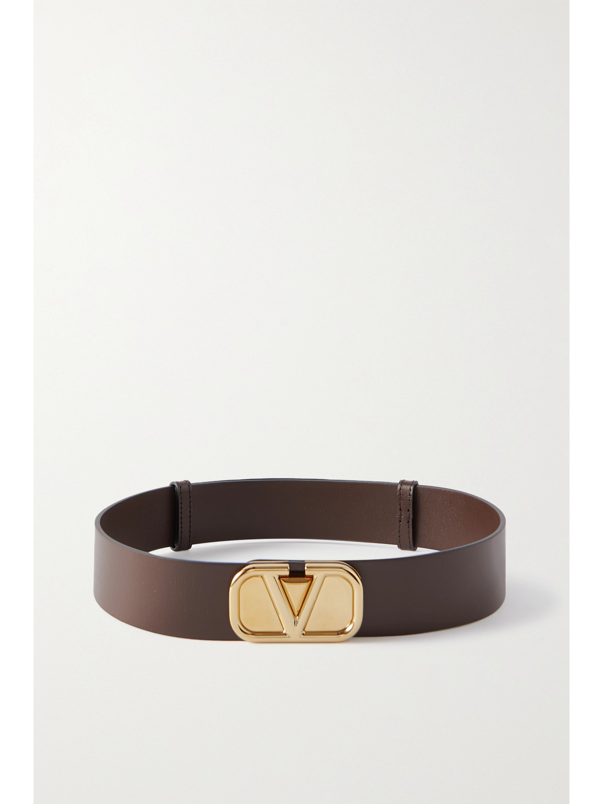 Valentino Garavani Vlogo Leather Belt In Brown