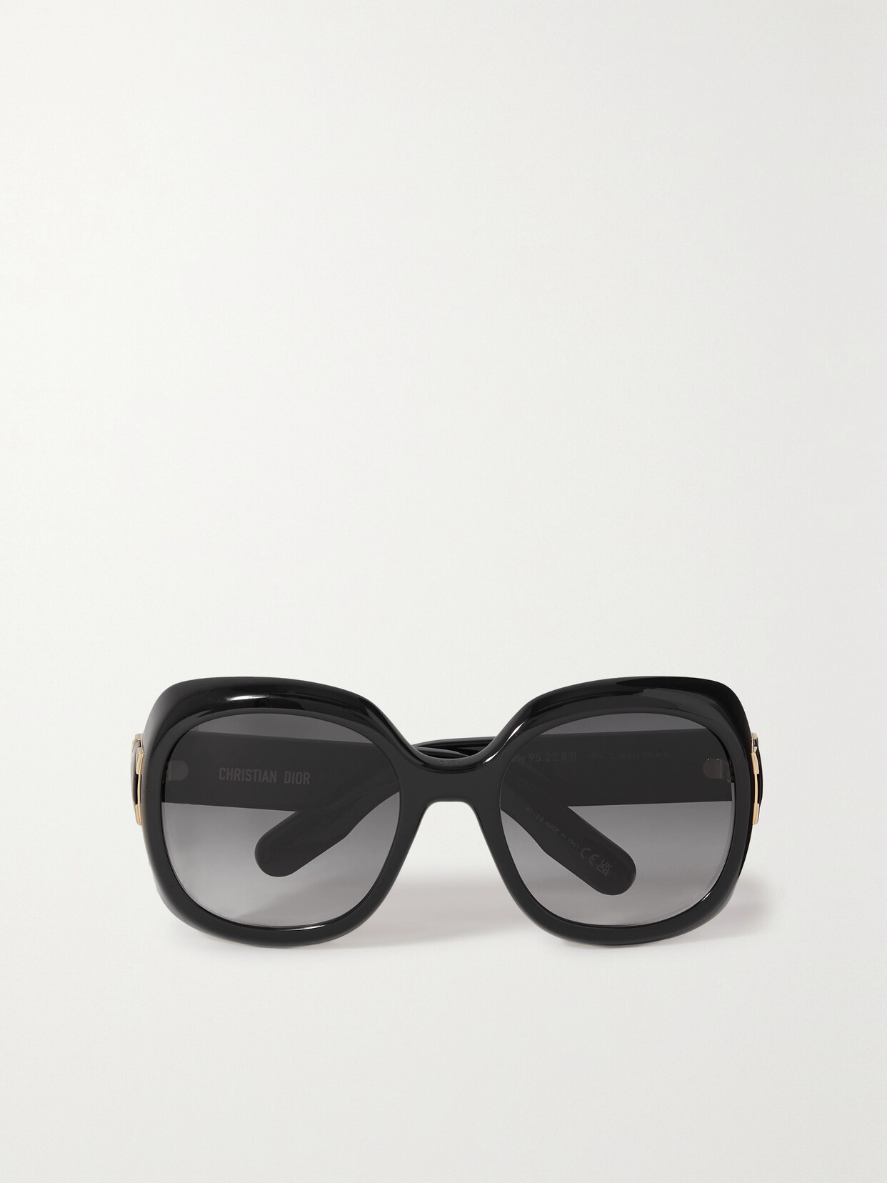 Dior Lady 9522 S1i Oversized Round-frame Acetate Sunglasses In Black