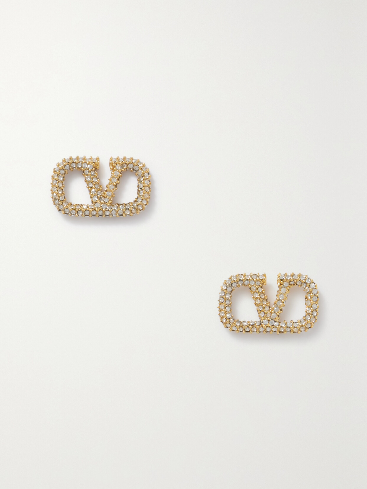 Valentino Garavani Vlogo Gold-tone Crystal Earrings