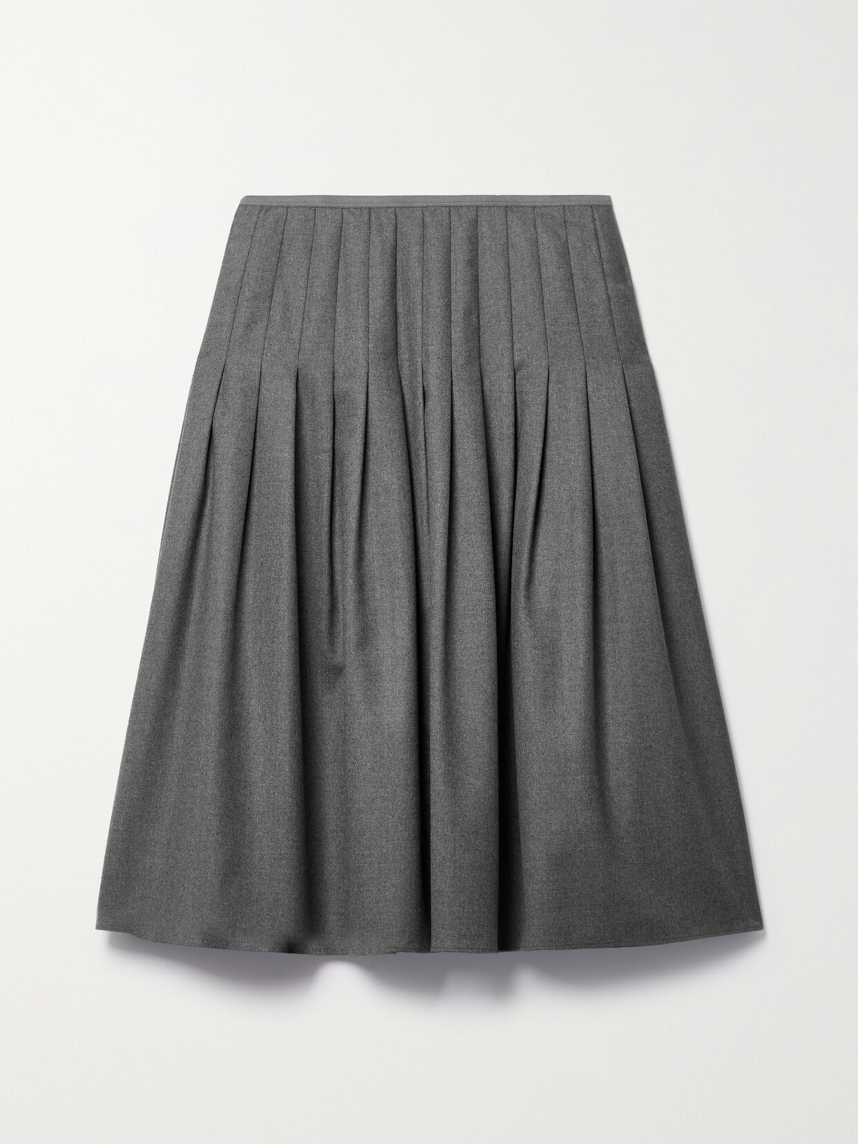 Lafayette148 - Pleated Wool Skirt - Gray