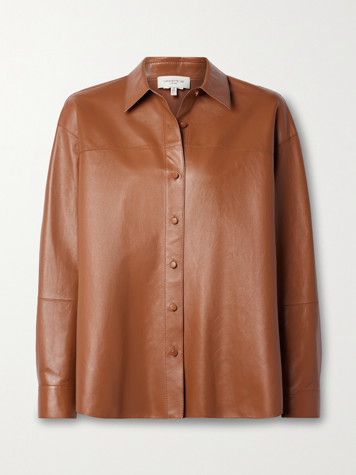 Lafayette148 - Leather Shirt - Brown