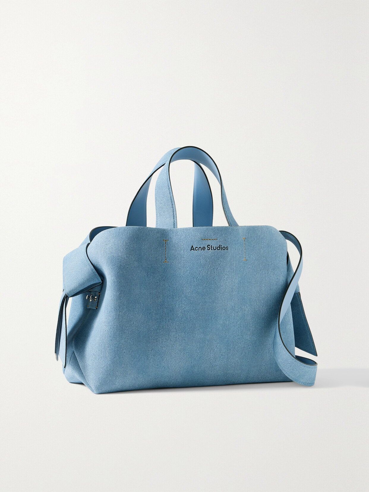 Acne Studios - Musubi Knotted Printed Suede Shoulder Bag - Blue