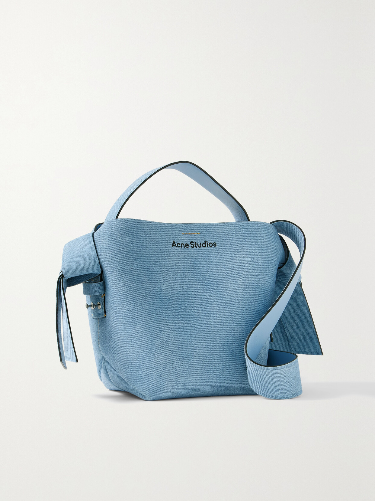 Acne Studios - Mini Knotted Printed Suede Shoulder Bag - Blue