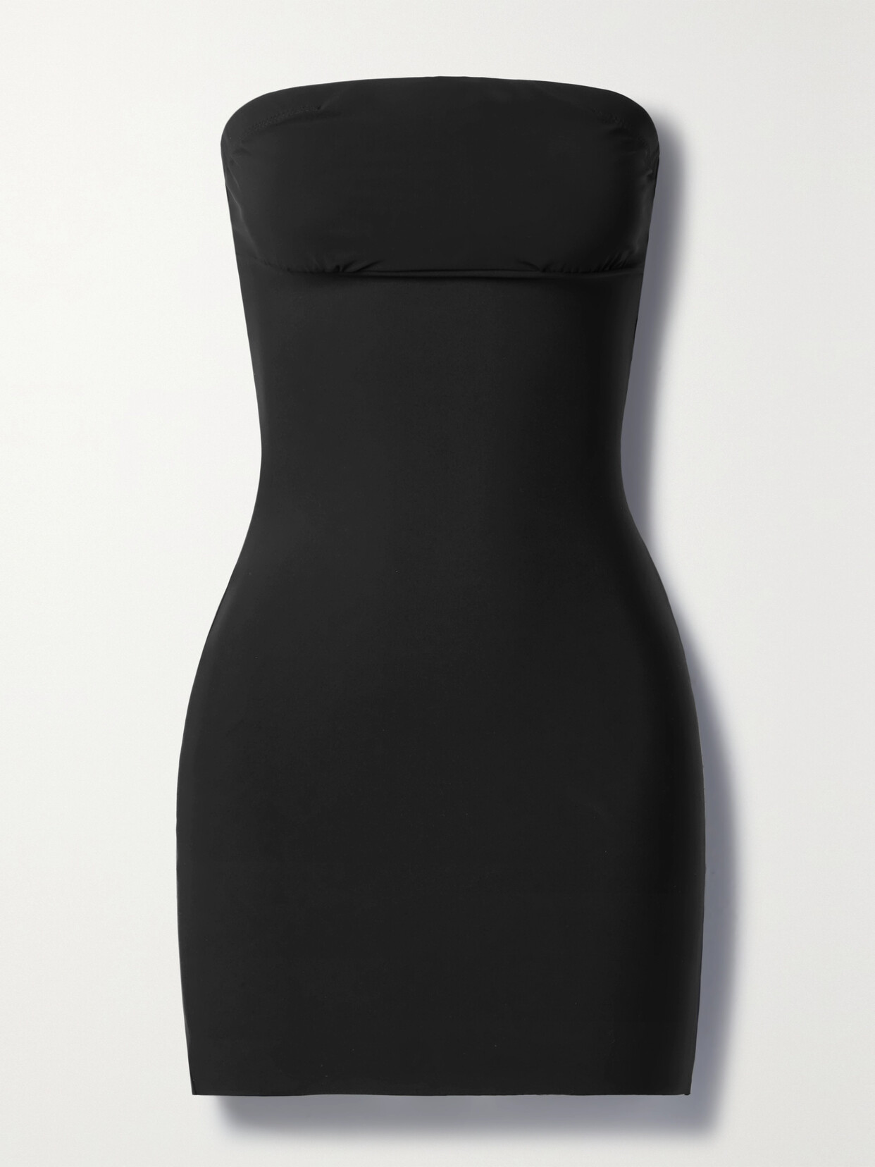 Shop Commando Two-faced Tech Strapless Stretch-jersey Slip In Black