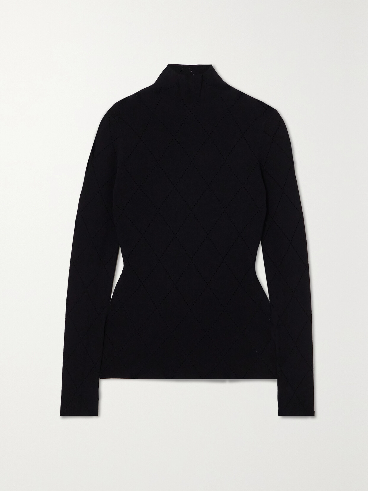 Proenza Schouler White Label - Pointelle-knit Turtleneck Sweater - Black