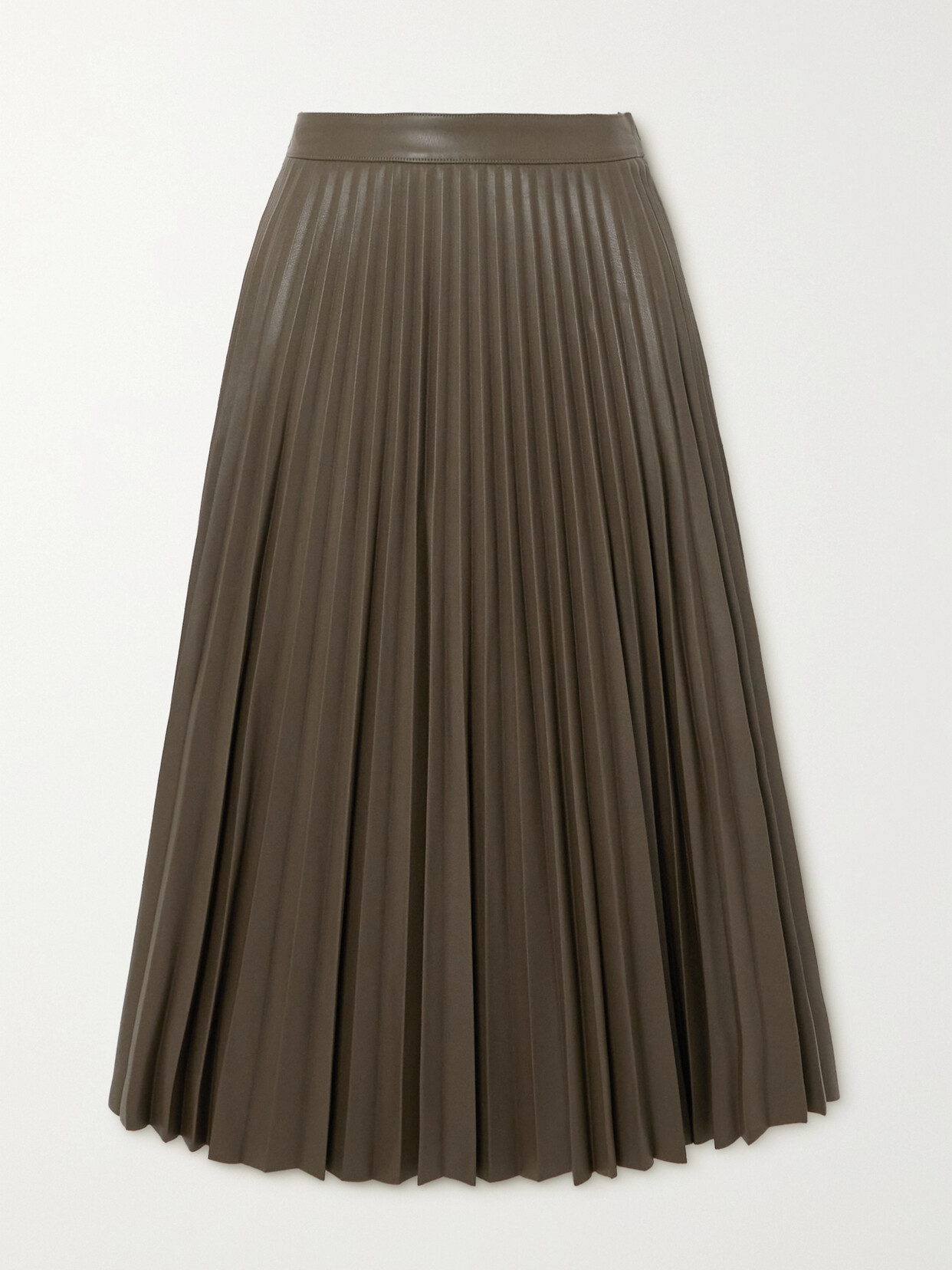 Proenza Schouler White Label - Pleated Faux Leather Midi Skirt - Green