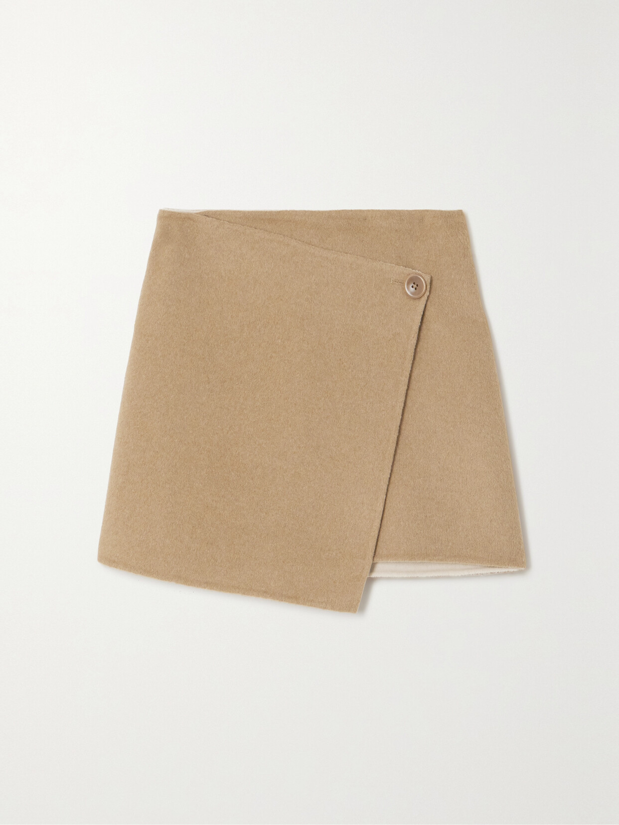Proenza Schouler White Label Reversible Double Faced Wrap Mini Skirt In Camel/off White