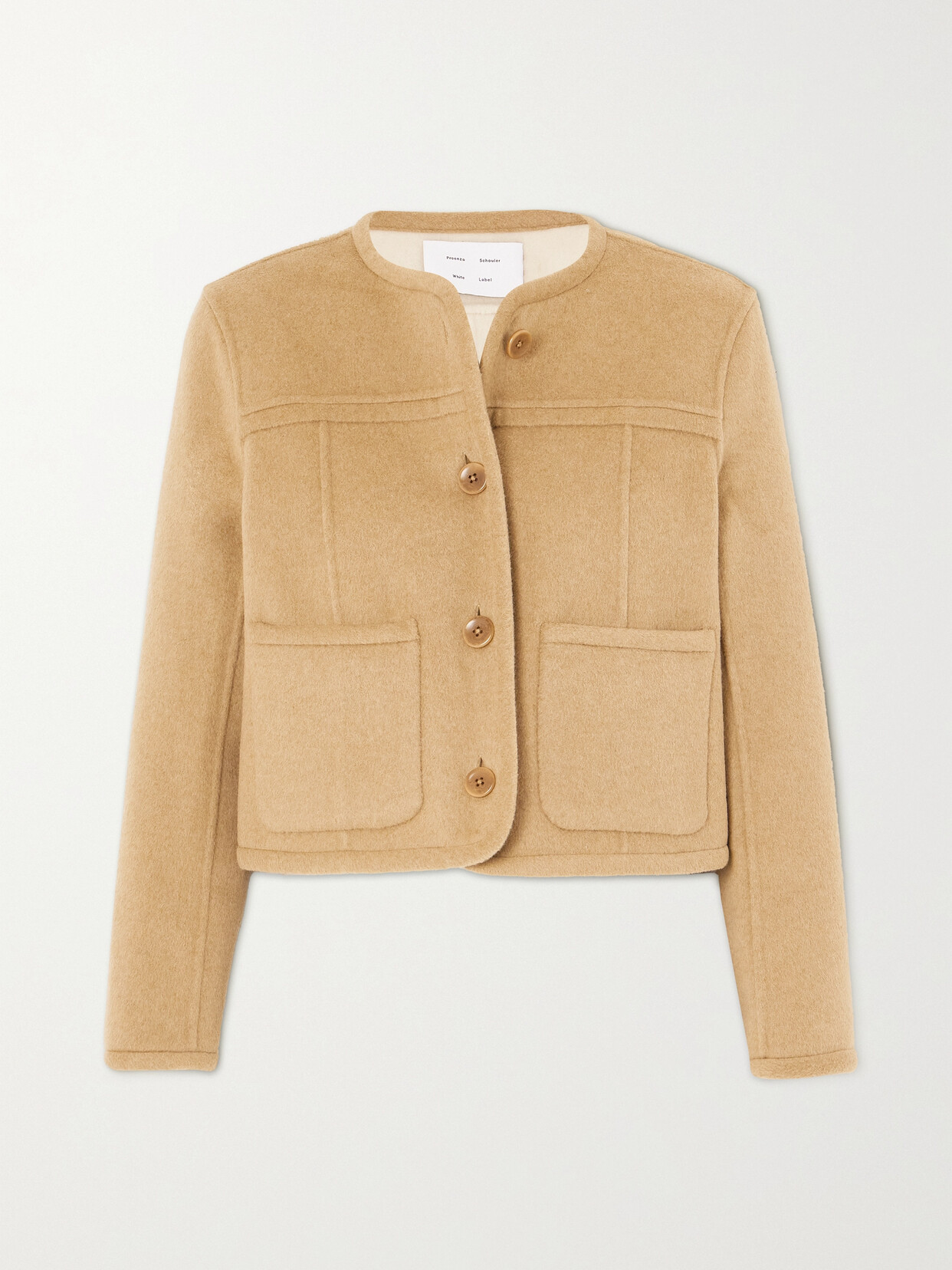 Proenza Schouler White Label - Melton Reversible Wool-blend Jacket - Brown