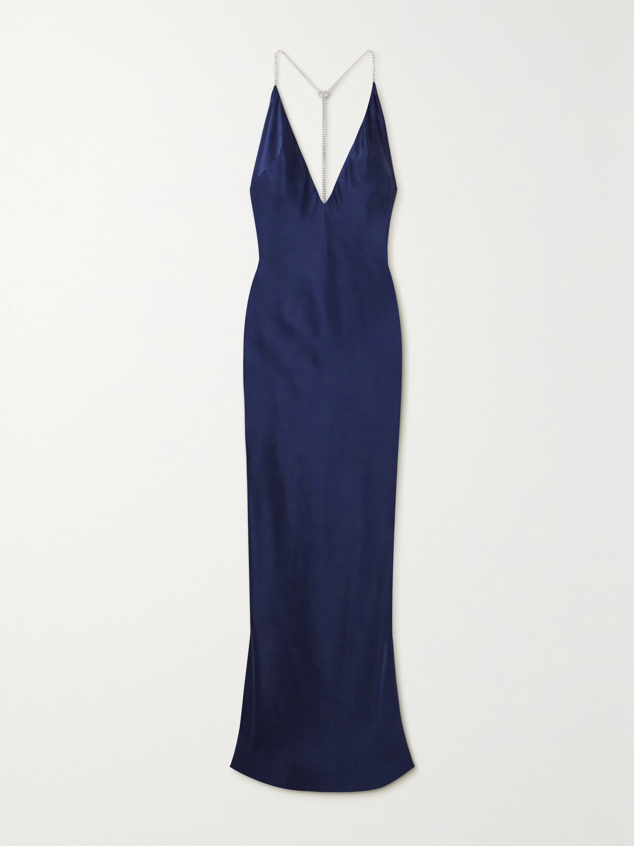 Michael Lo Sordo - Anna Crystal-embellished Silk-satin Maxi Dress - Blue