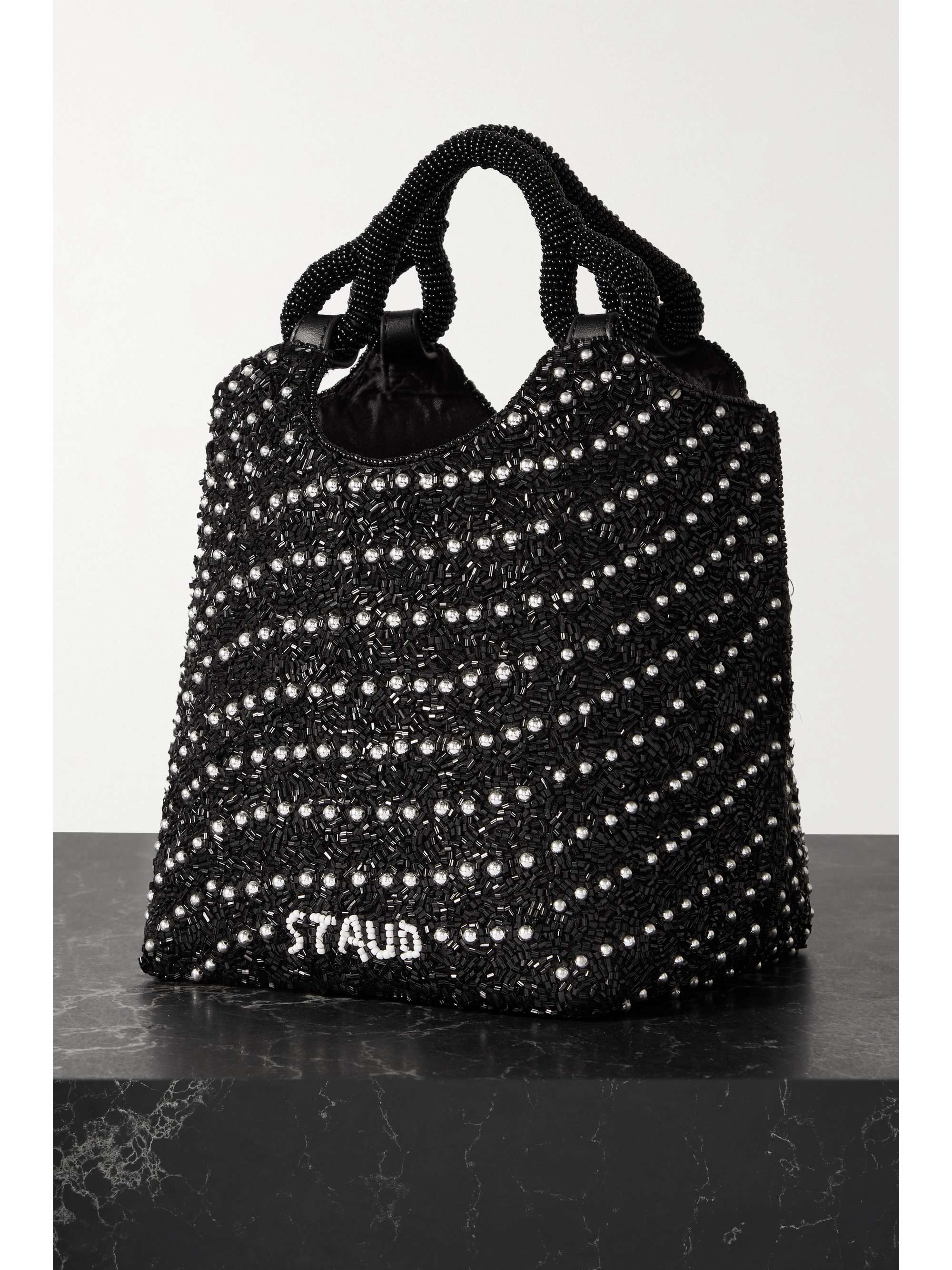 STAUD Côte beaded leather tote