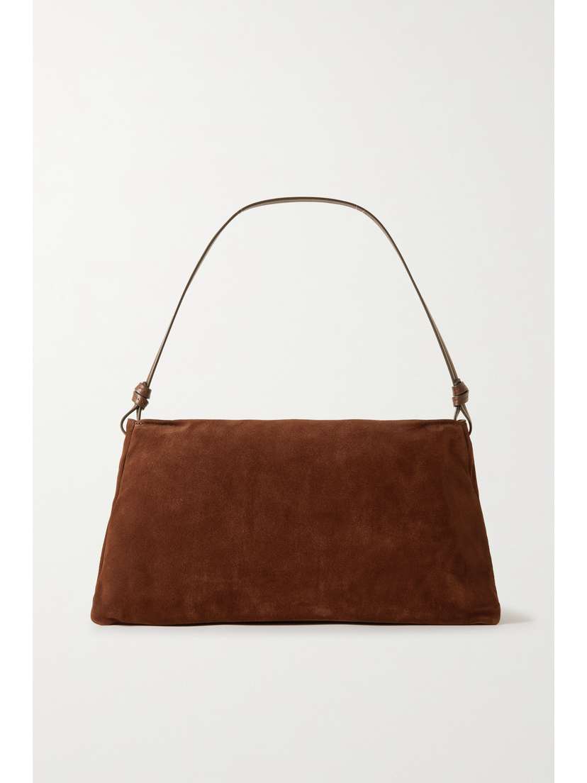 Staud Wally Leather-trimmed Suede Shoulder Bag