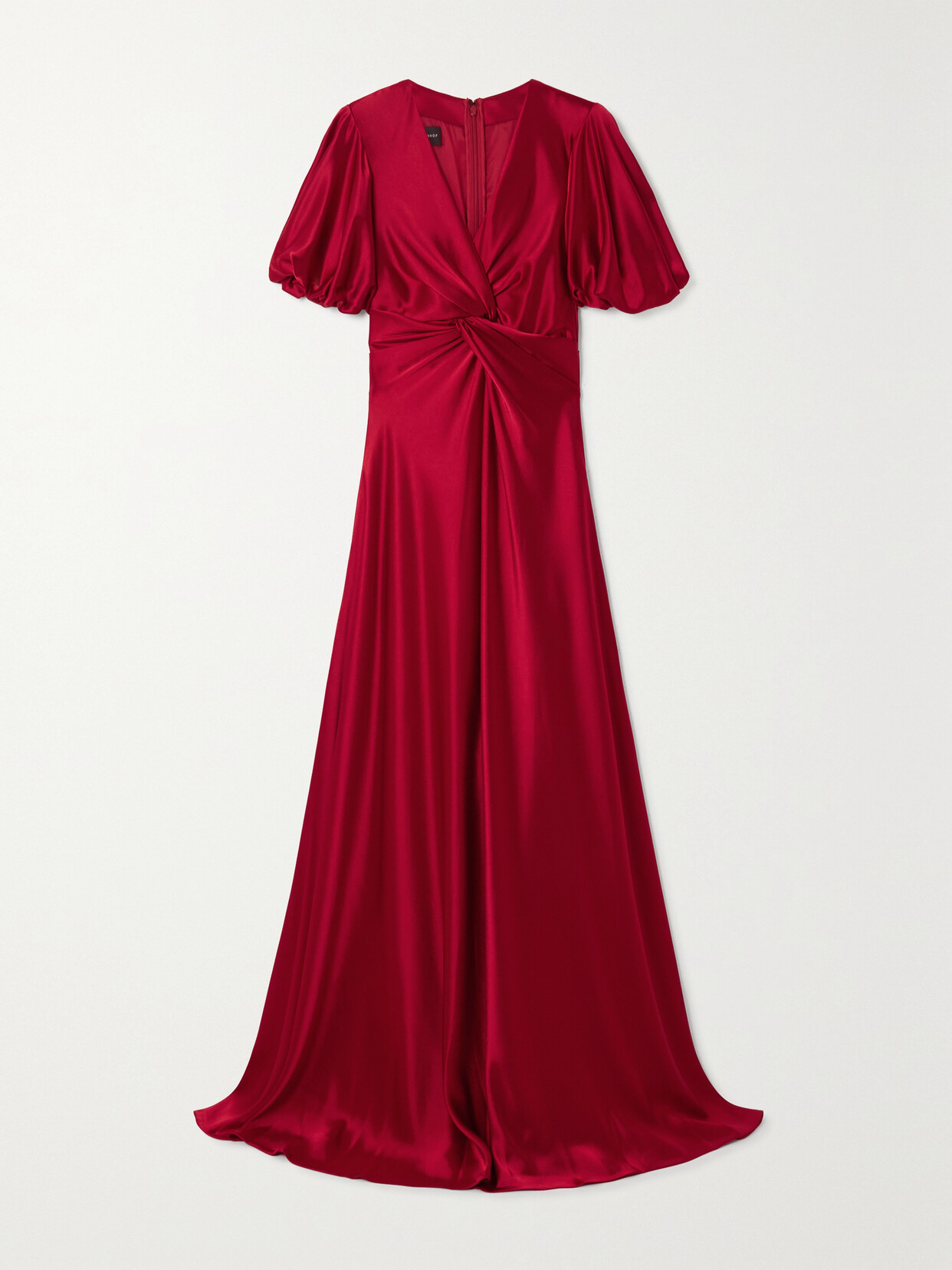 Talbot Runhof - Twist-front Satin Gown - Red