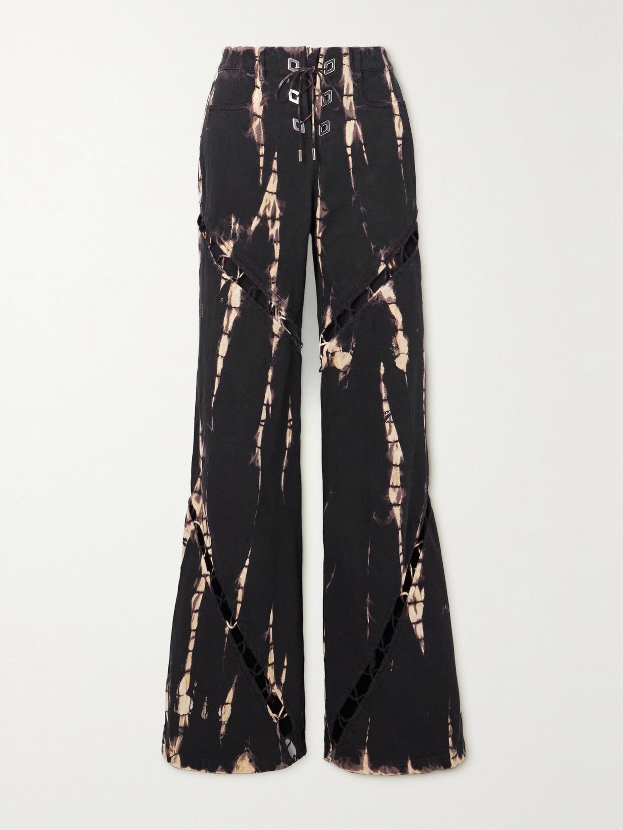 Dion Lee Cutout Tie-dyed Wide-leg Jeans - Black - Women's Clothing
