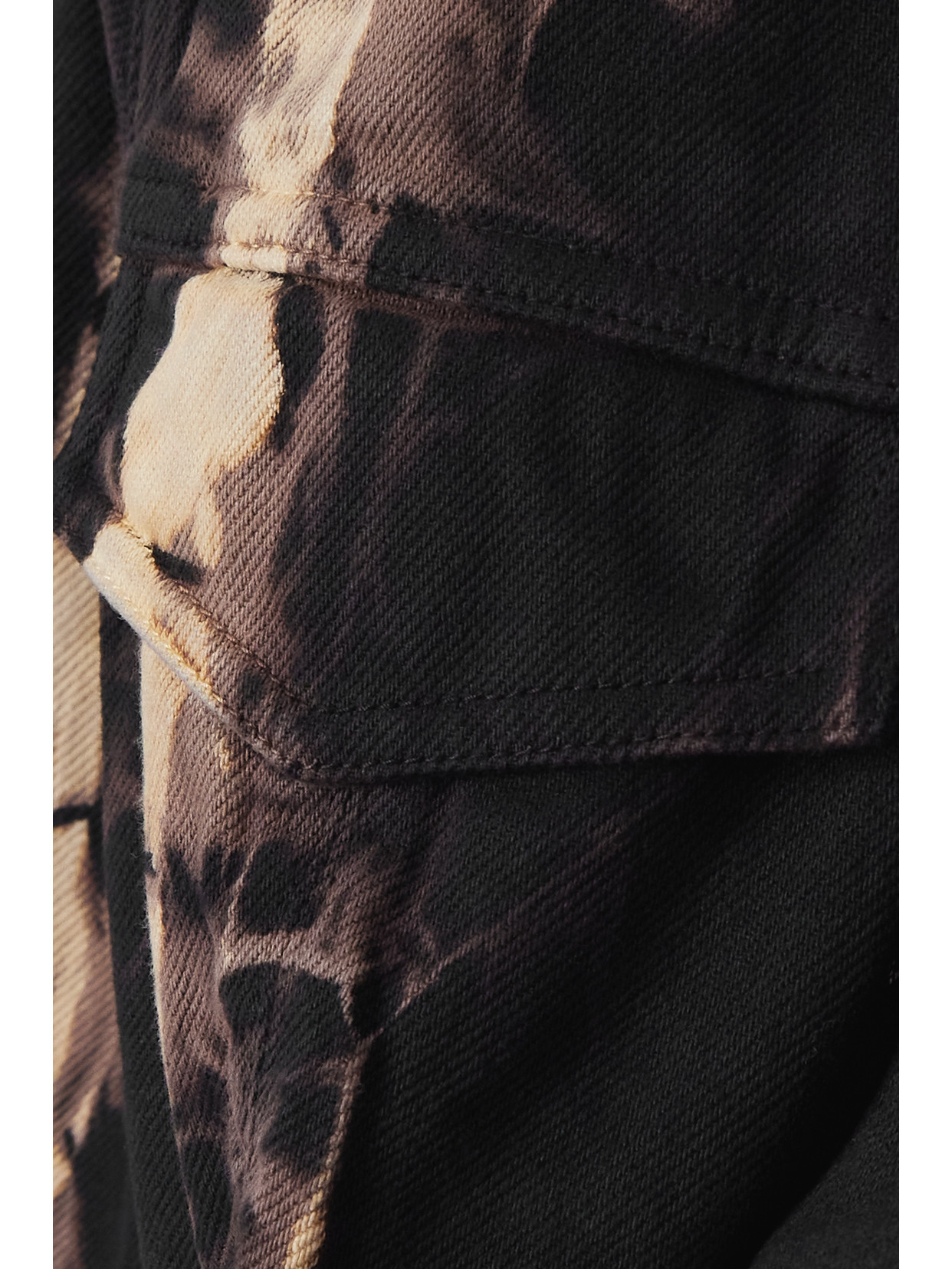 Cropped Fringed Printed Denim Jacket