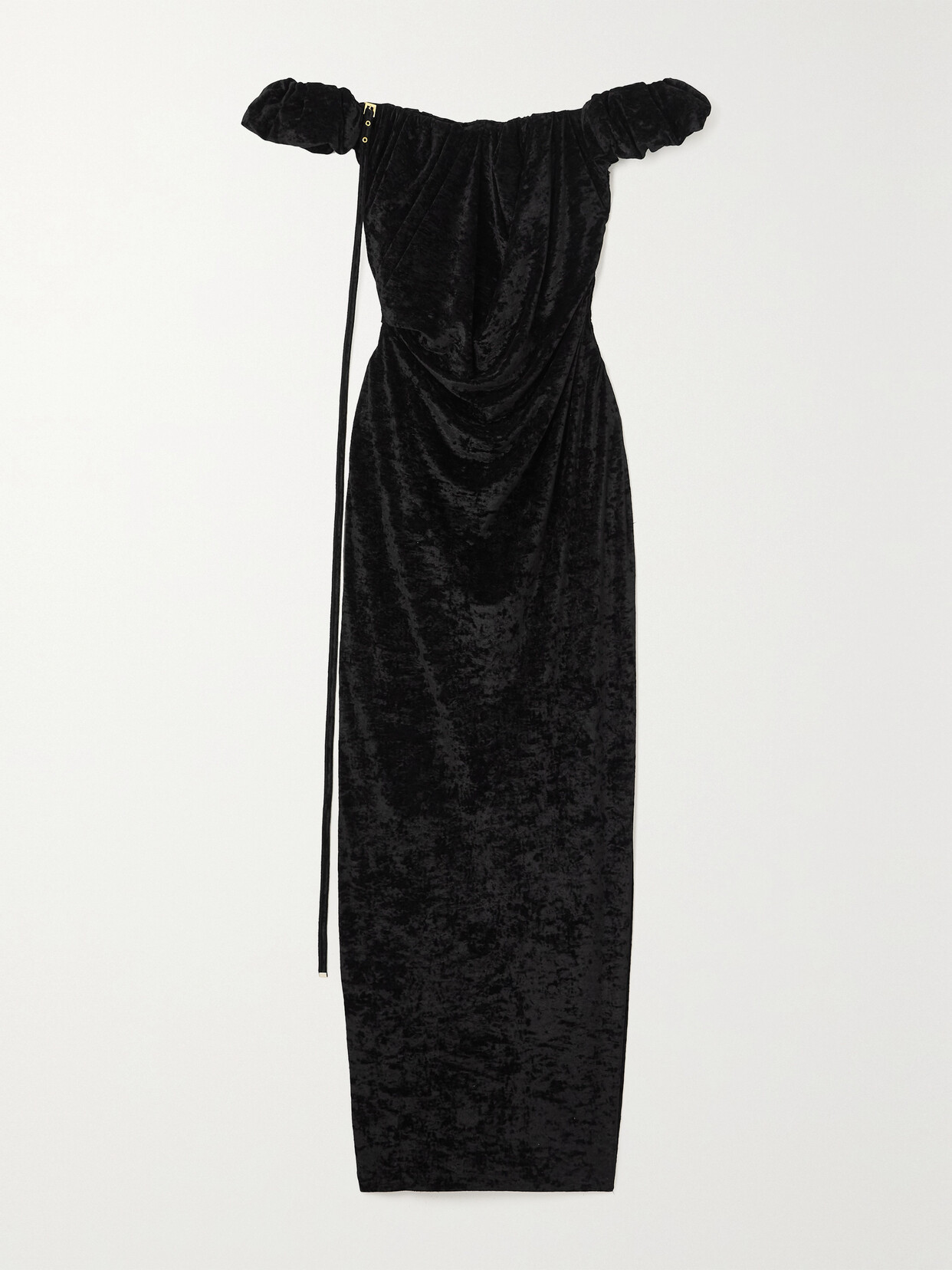 Jacquemus - Off-the-shoulder Embellished Stretch-velour Gown - Black