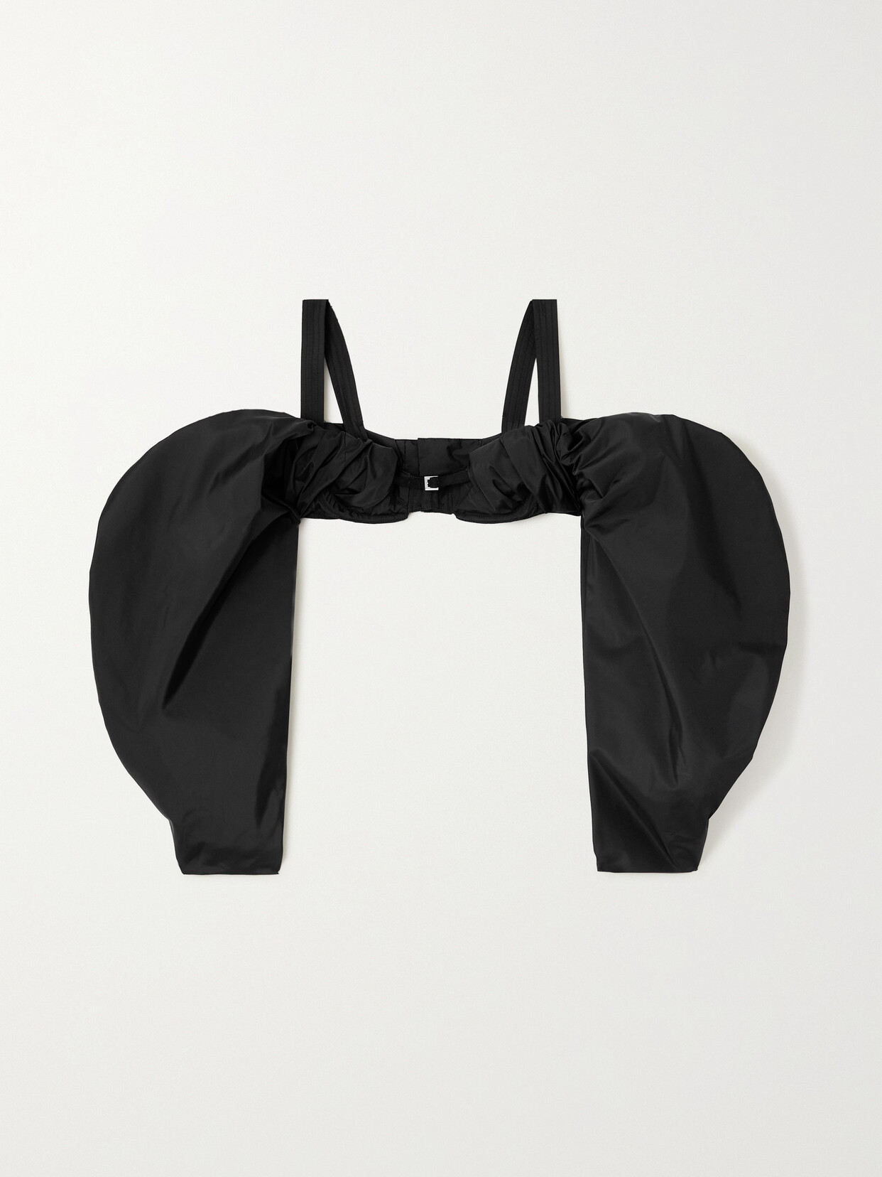 Jacquemus - Cold-shoulder Stretch-taffeta Bustier Top - Black