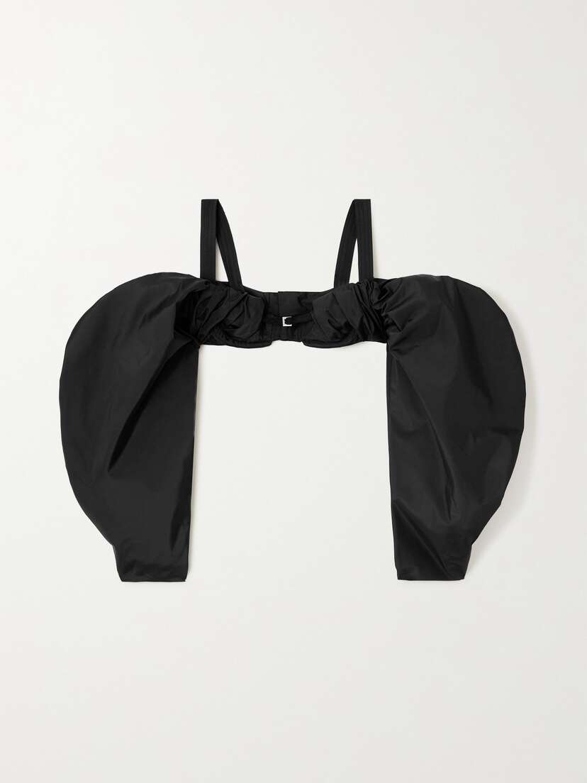 Jacquemus Cold-shoulder Stretch-taffeta Bustier Top