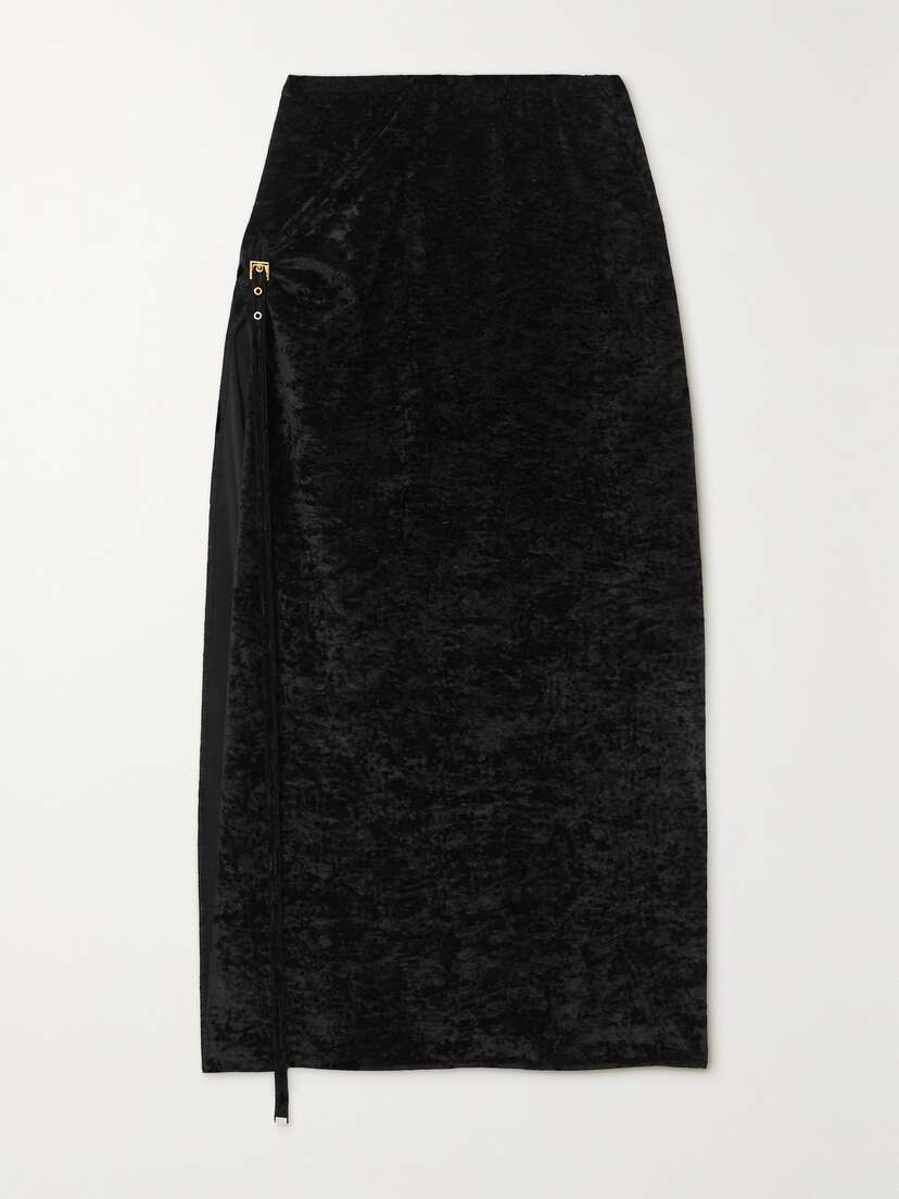 Jacquemus Embellished Stretch-velour Midi Skirt