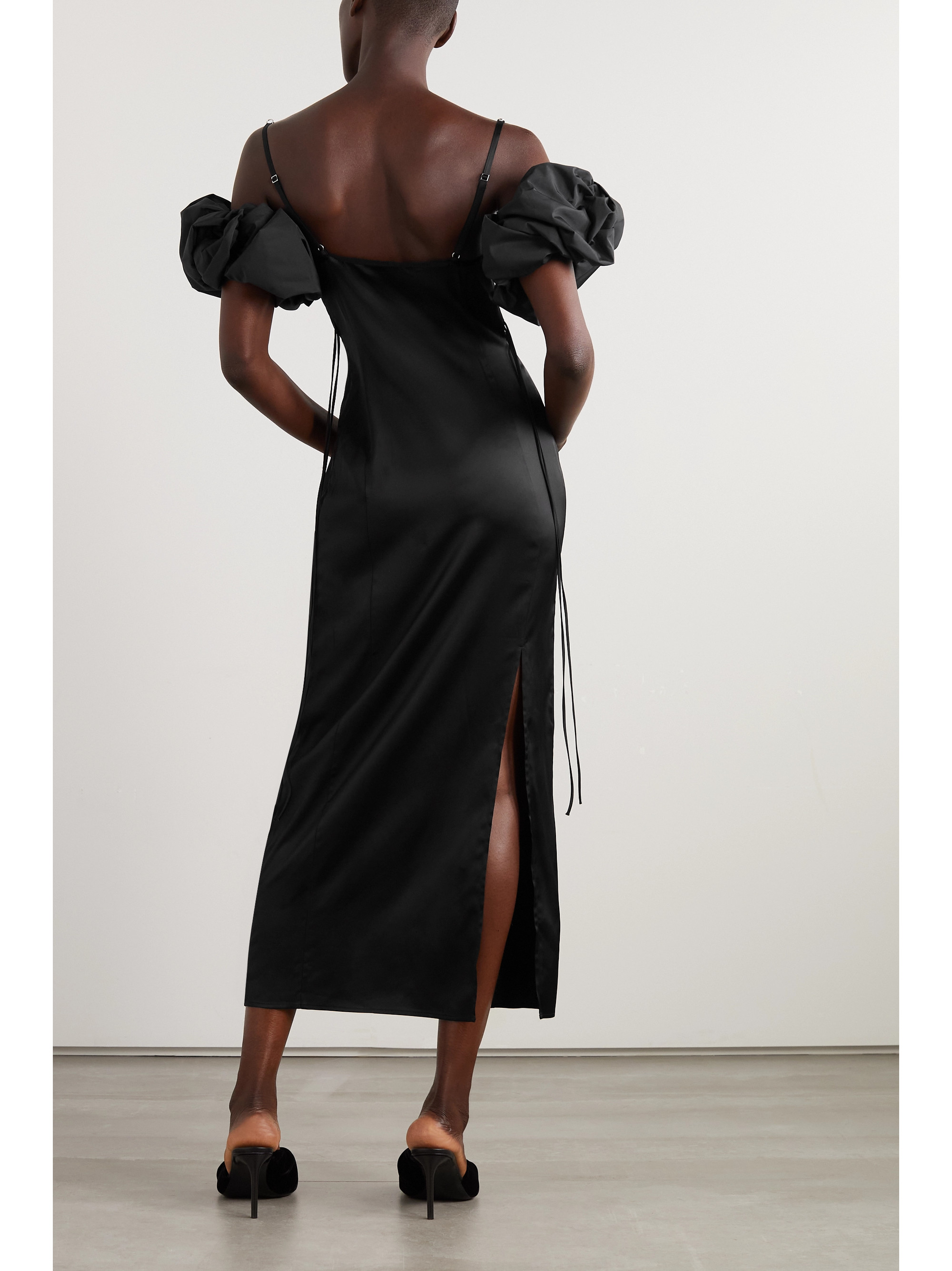 Jacquemus Chouchou convertible duchesse-satin midi dress thumbnail