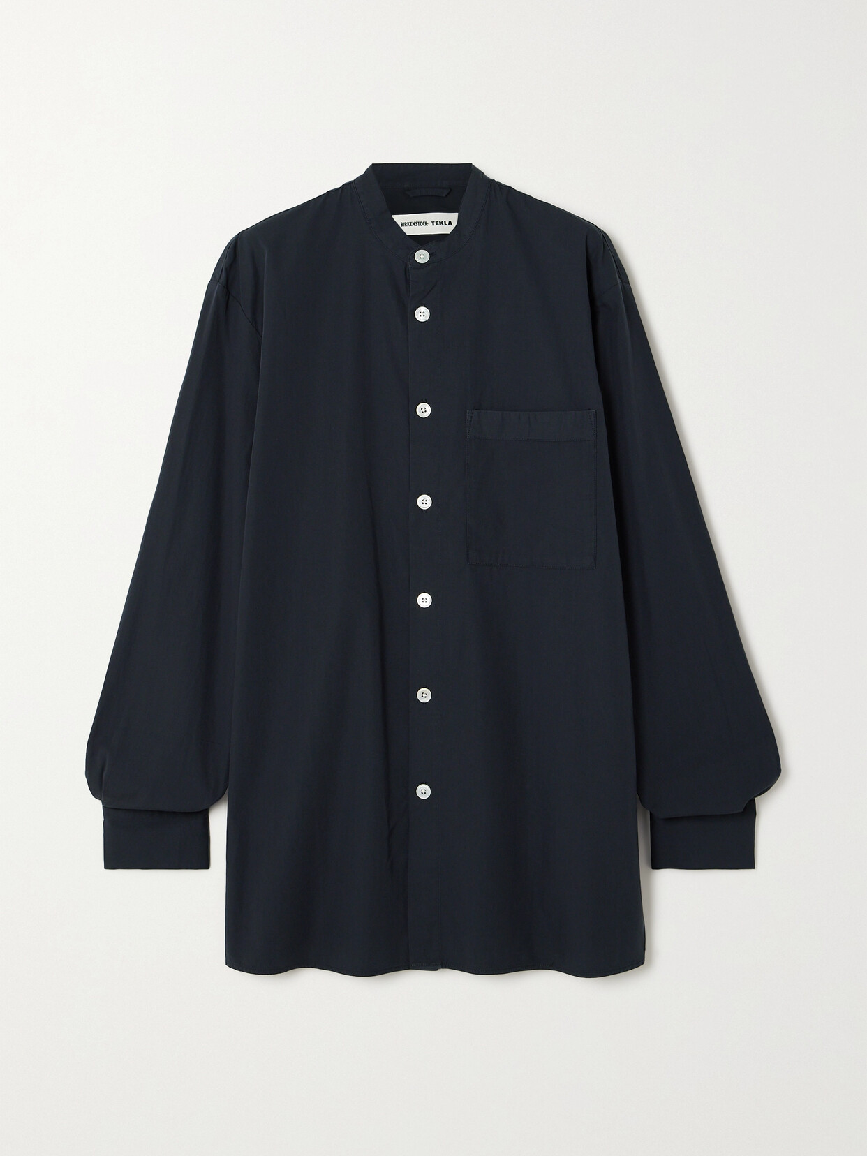 Shop Birkenstock + Tekla Organic Cotton-voile Shirt In Blue