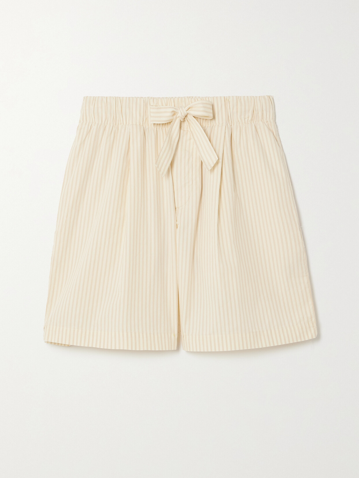 Birkenstock + Tekla Striped Organic Cotton-poplin Shorts In White