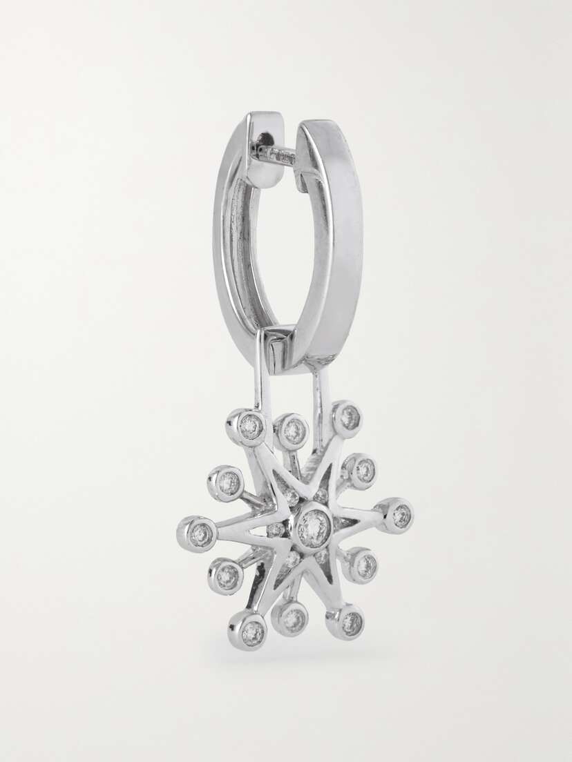 Robinson Pelham Snowflake Earwish 14-karat White Gold Diamond Single Earring