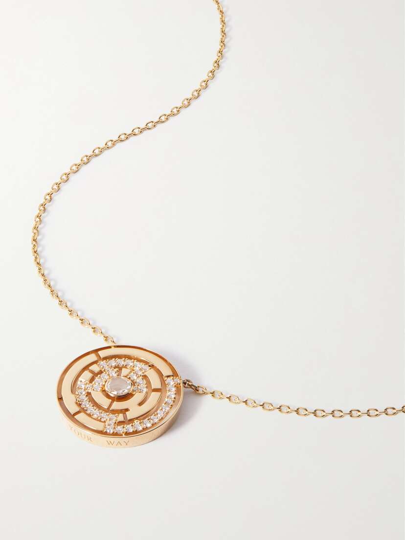 Robinson Pelham Labyrinth Round 18-karat Gold Diamond Necklace