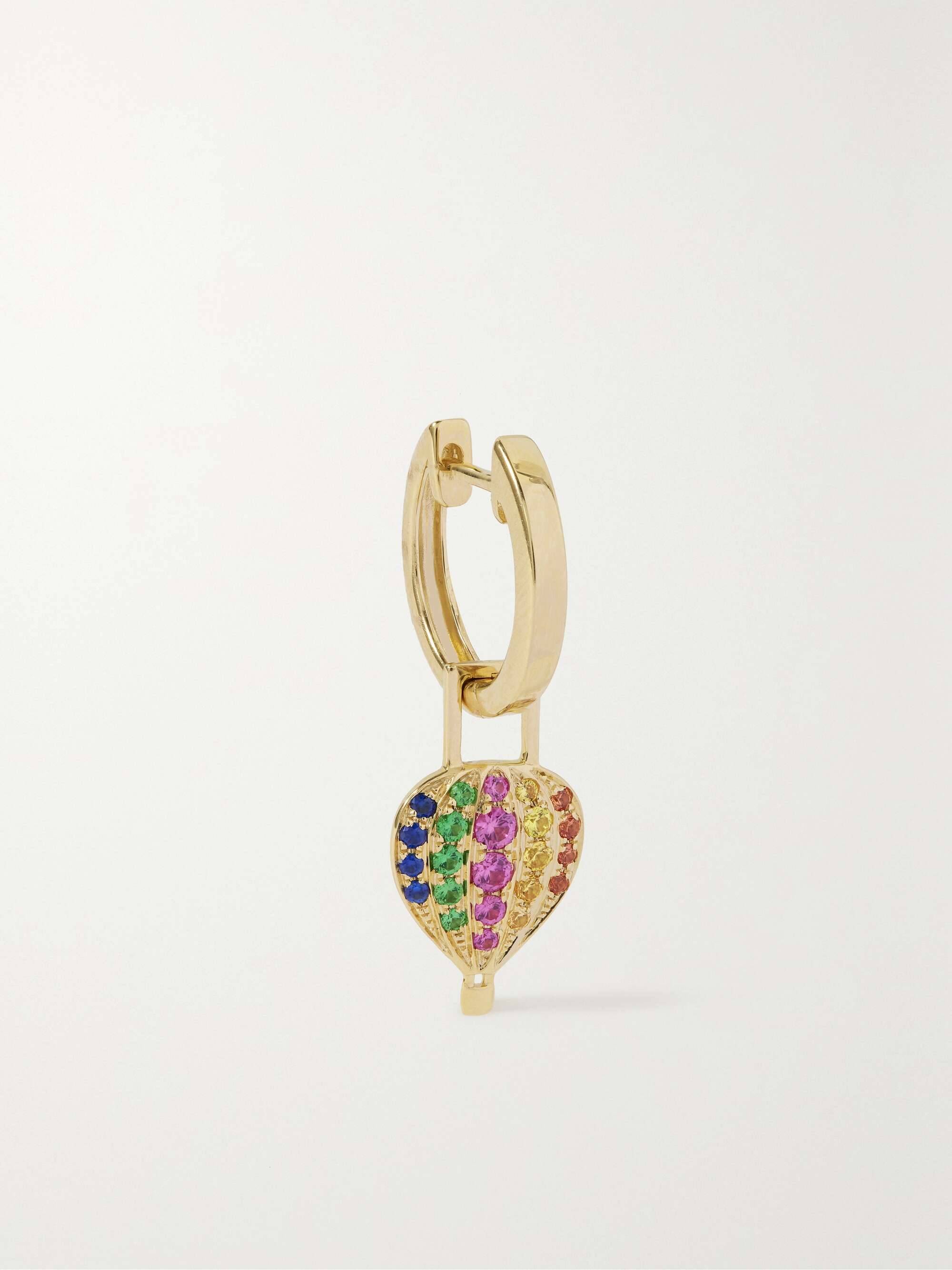 ROBINSON PELHAM Balloon EarWish 14-karat gold, sapphire and tsavorite  single earring