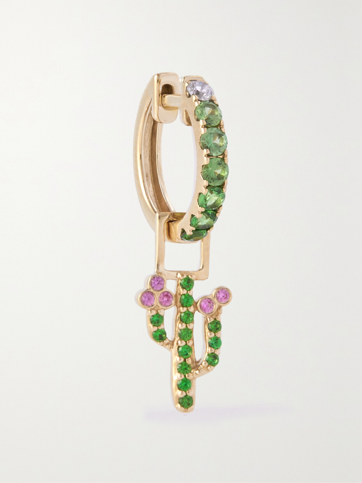 Robinson Pelham - Cactus Earwish 14-karat Gold Multi-stone Hoop Earring - One size