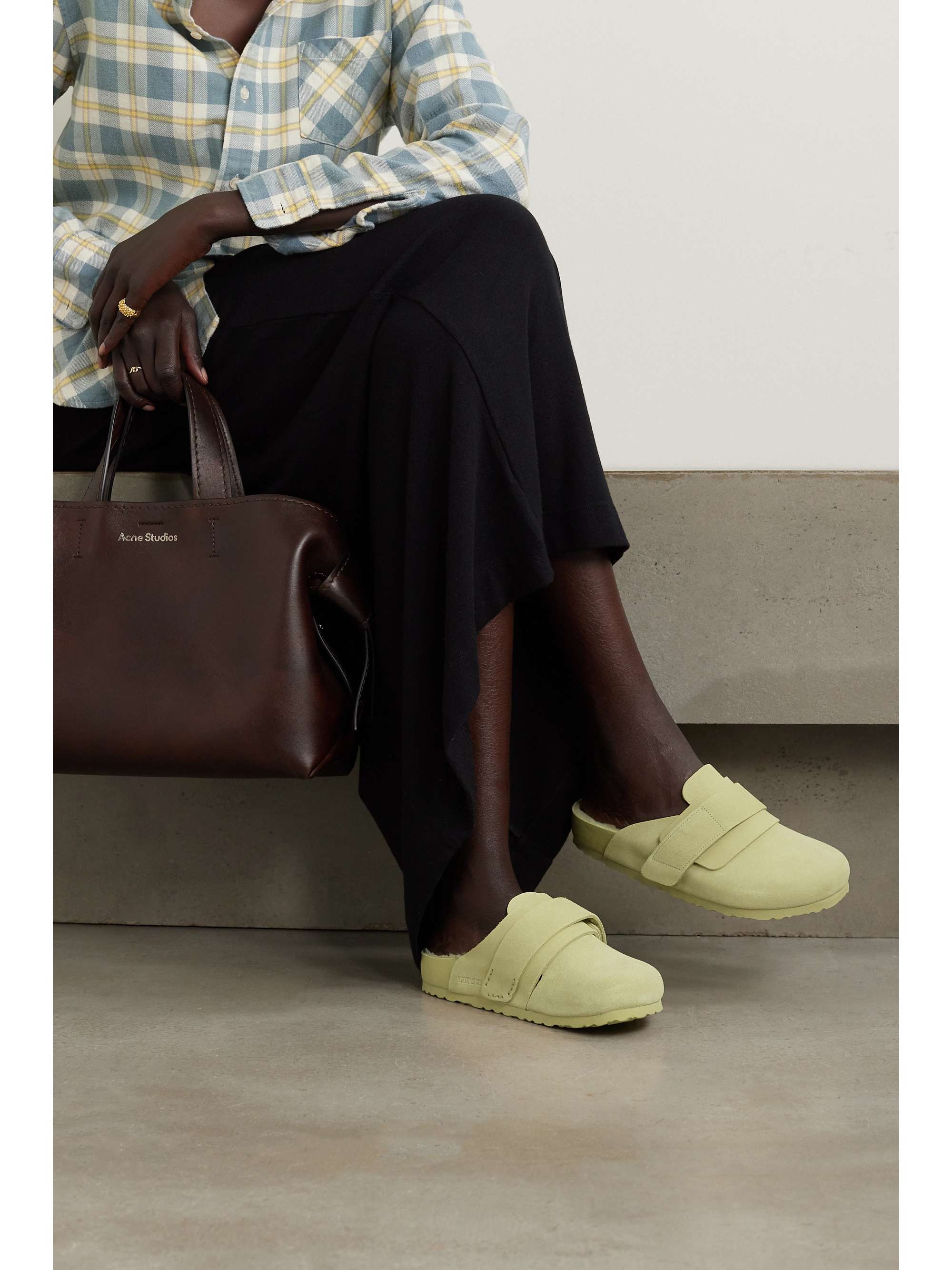Beige + Tekla Nagoya shearling-lined suede clogs Beige + Tekla Nagoya shearling-lined suede clogs