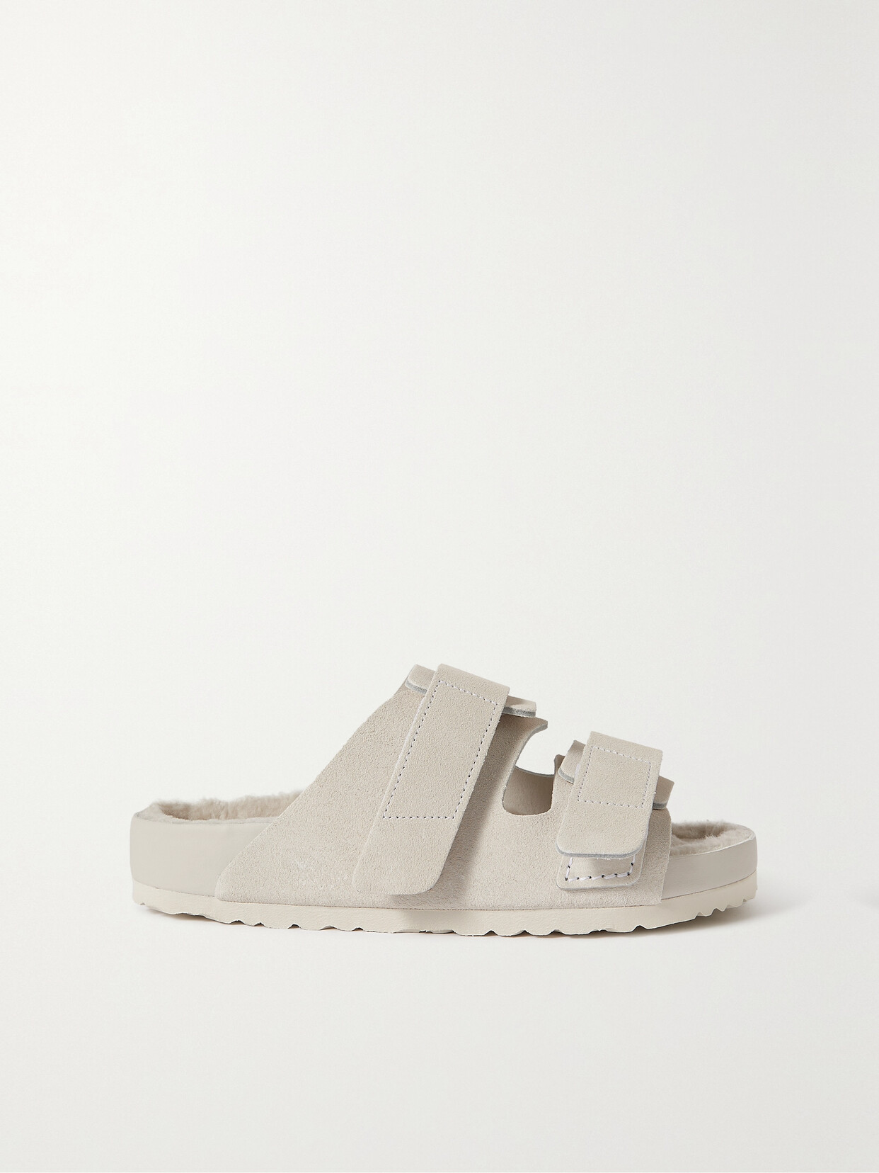 Birkenstock Birkenstock 1774 - + Tekla Uji Shearling-lined Suede Sandals - White