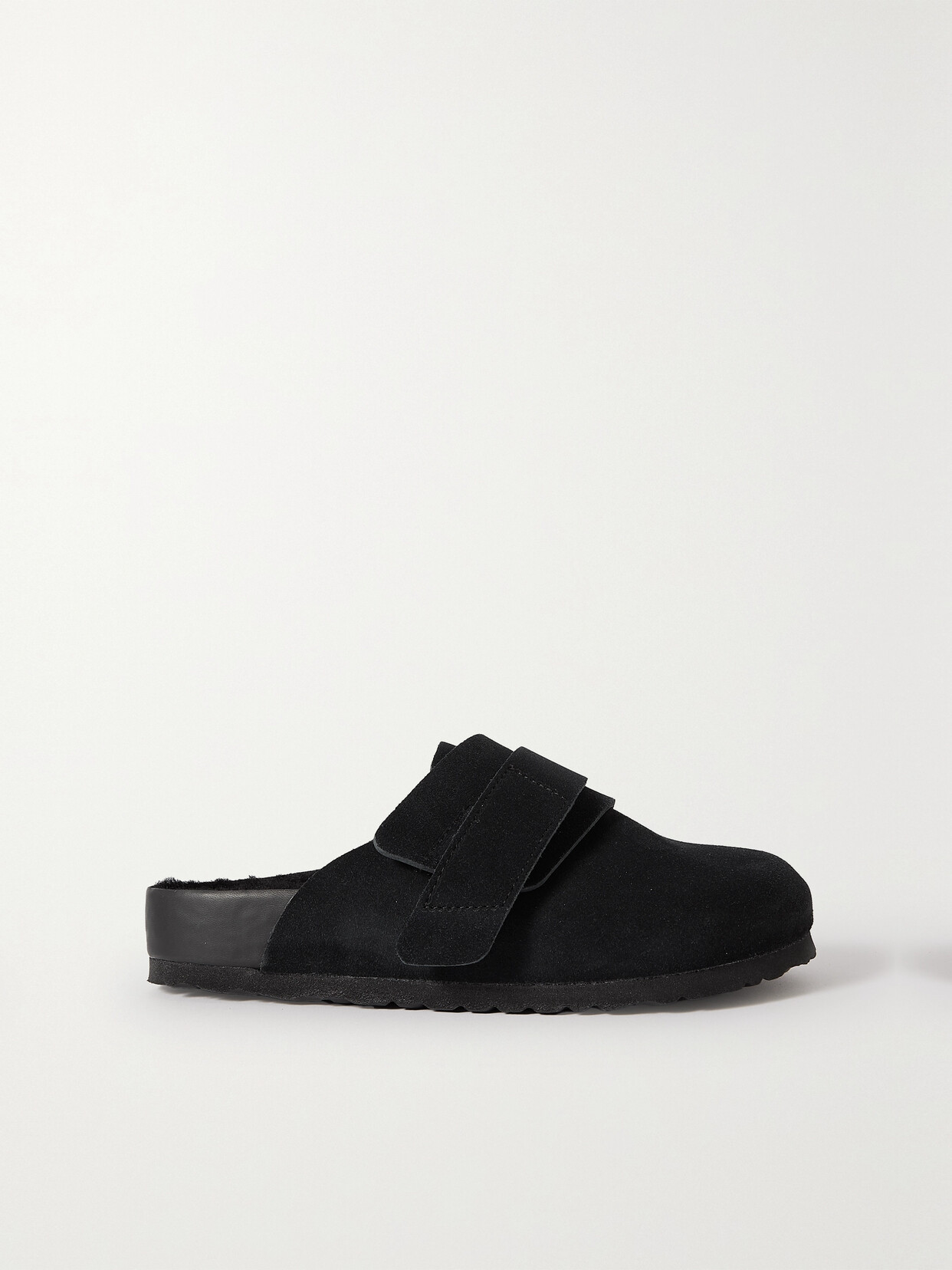 Shop Birkenstock 1774 + Tekla Nagoya Shearling-lined Suede Clogs In Black