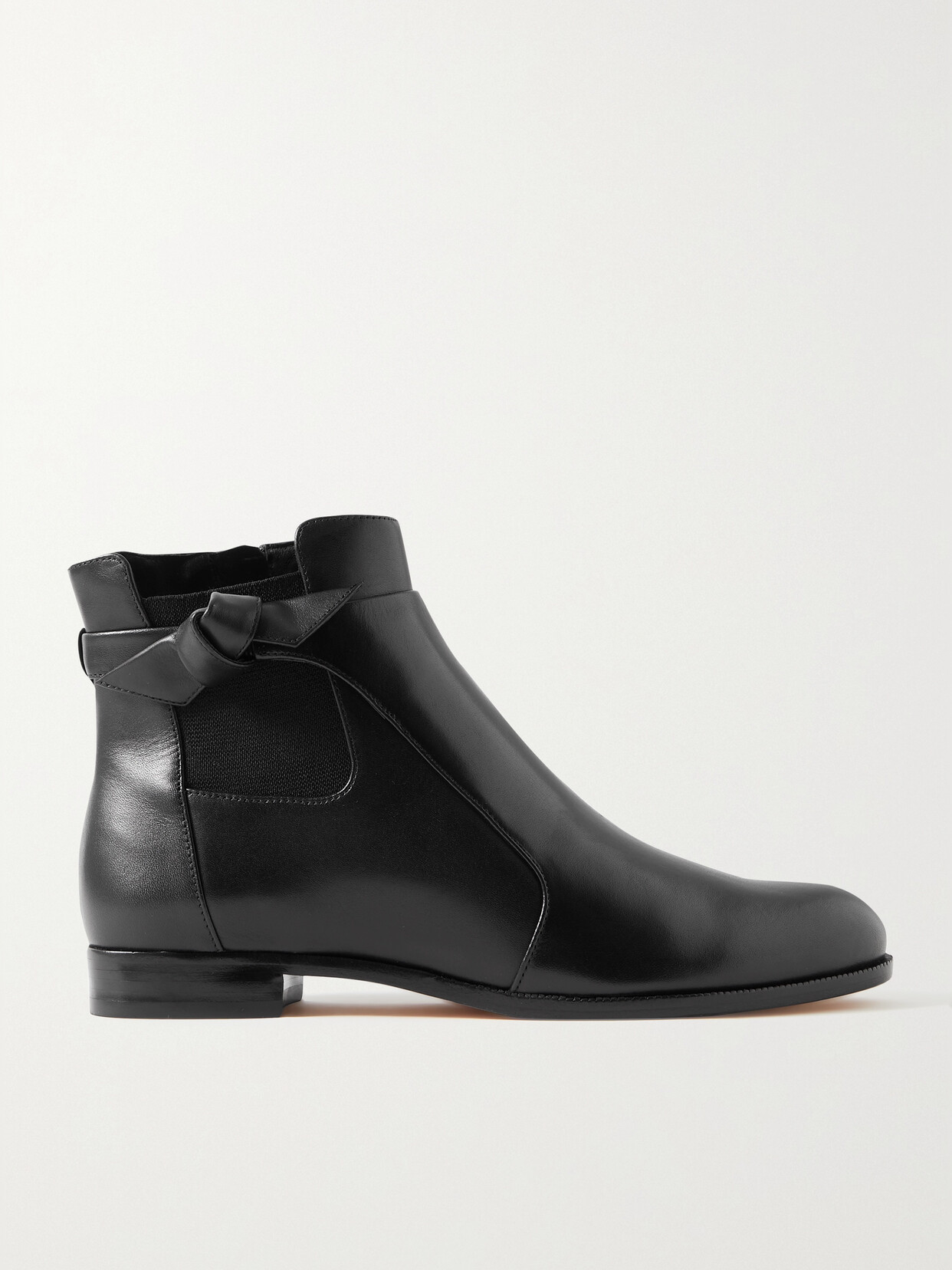 Alexandre Birman Clarita Bow-detailed Leather Chelsea Boots In Black