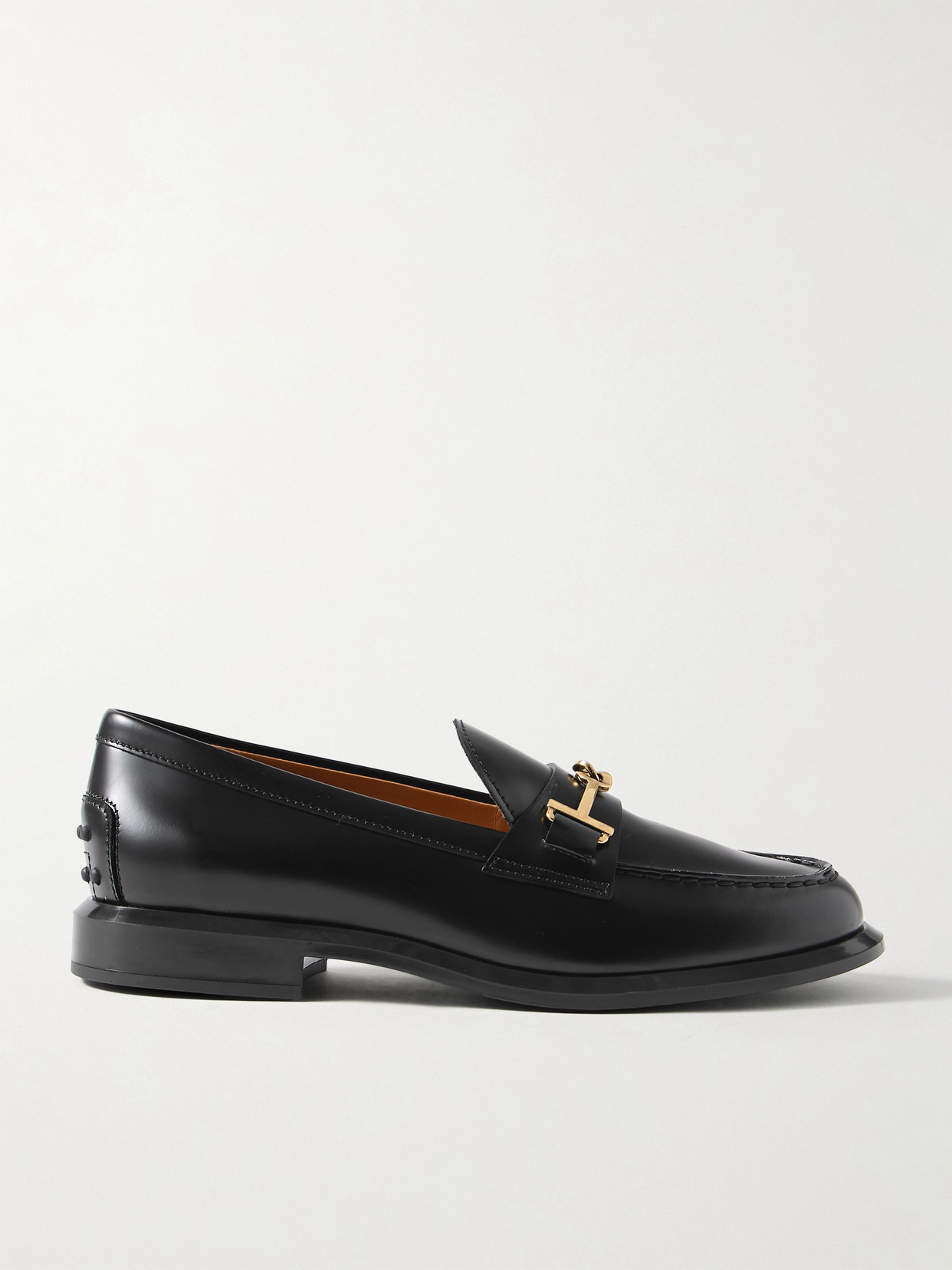 Tod's Gomma Embellished Glossed-leather Loafers In Black