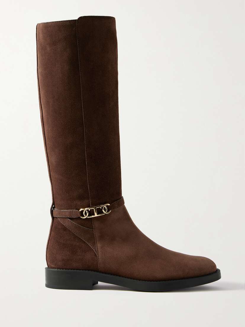 Tod's Gomma Suede Knee Boots