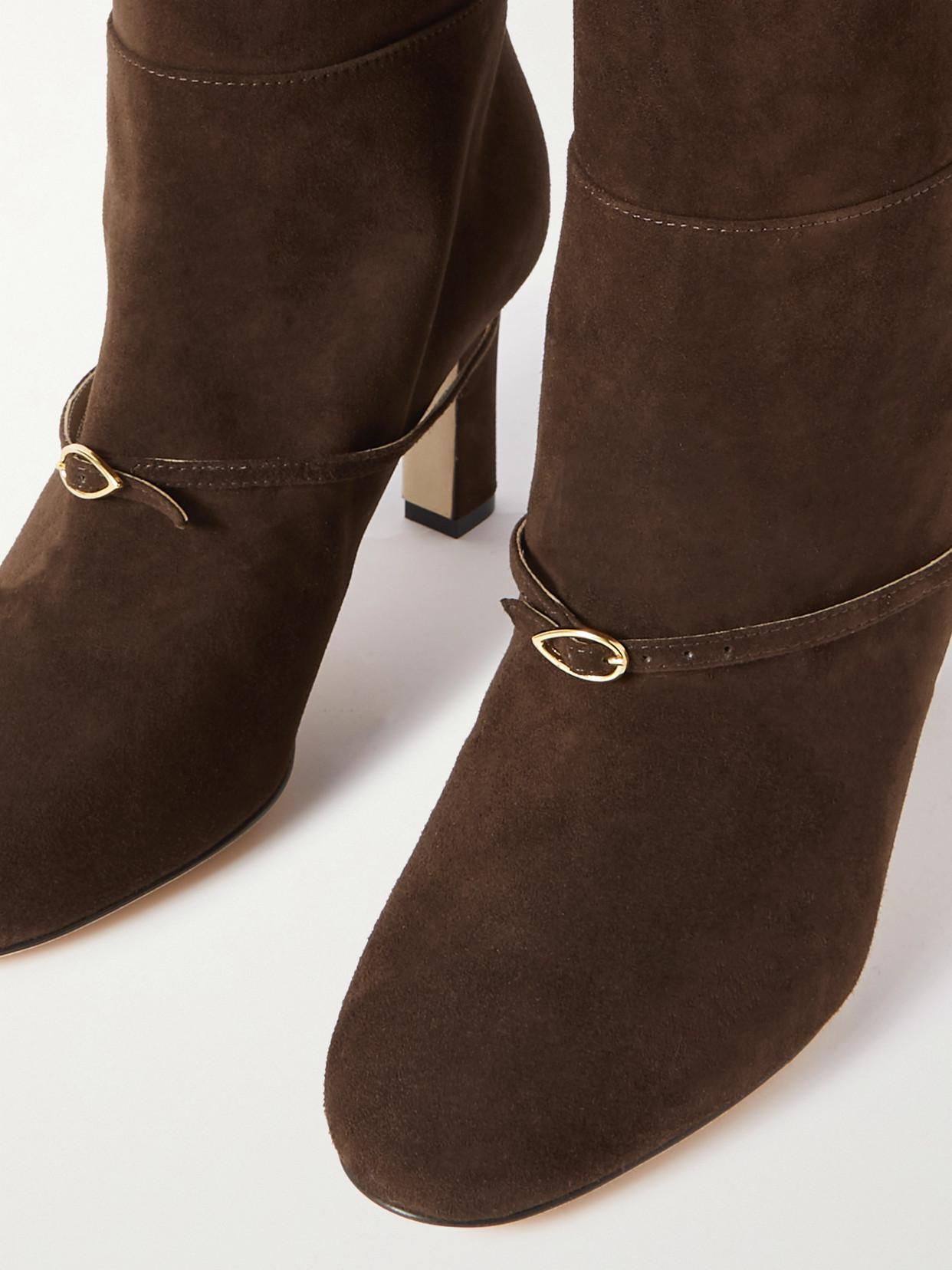 Shop Jennifer Chamandi Samuele 85 Suede Knee Boots In Brown