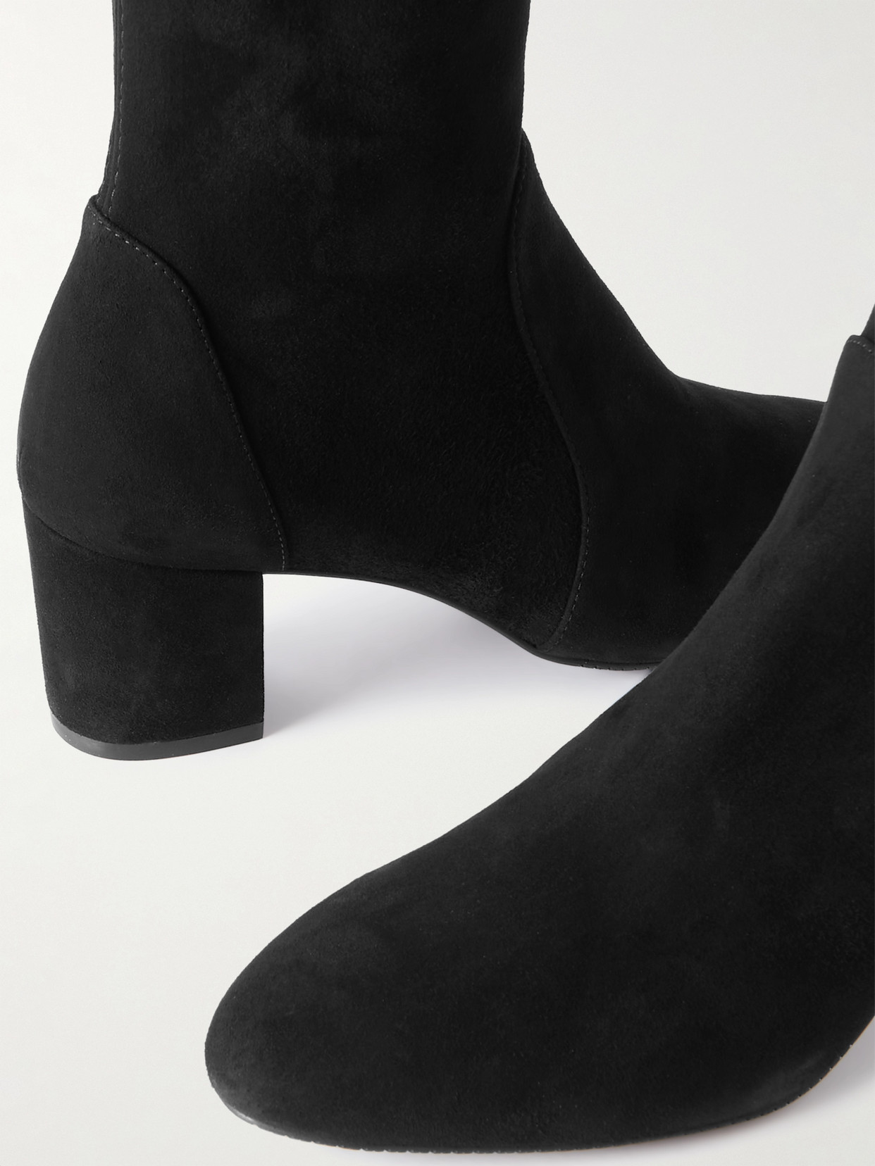 Shop Stuart Weitzman Yuliana Suede Sock Boots In Black