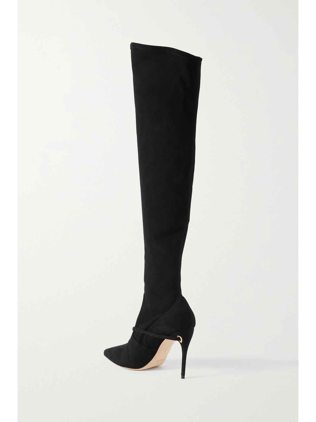 Shop Jennifer Chamandi Alessandro 105 Suede Over-the-knee Boots In Black