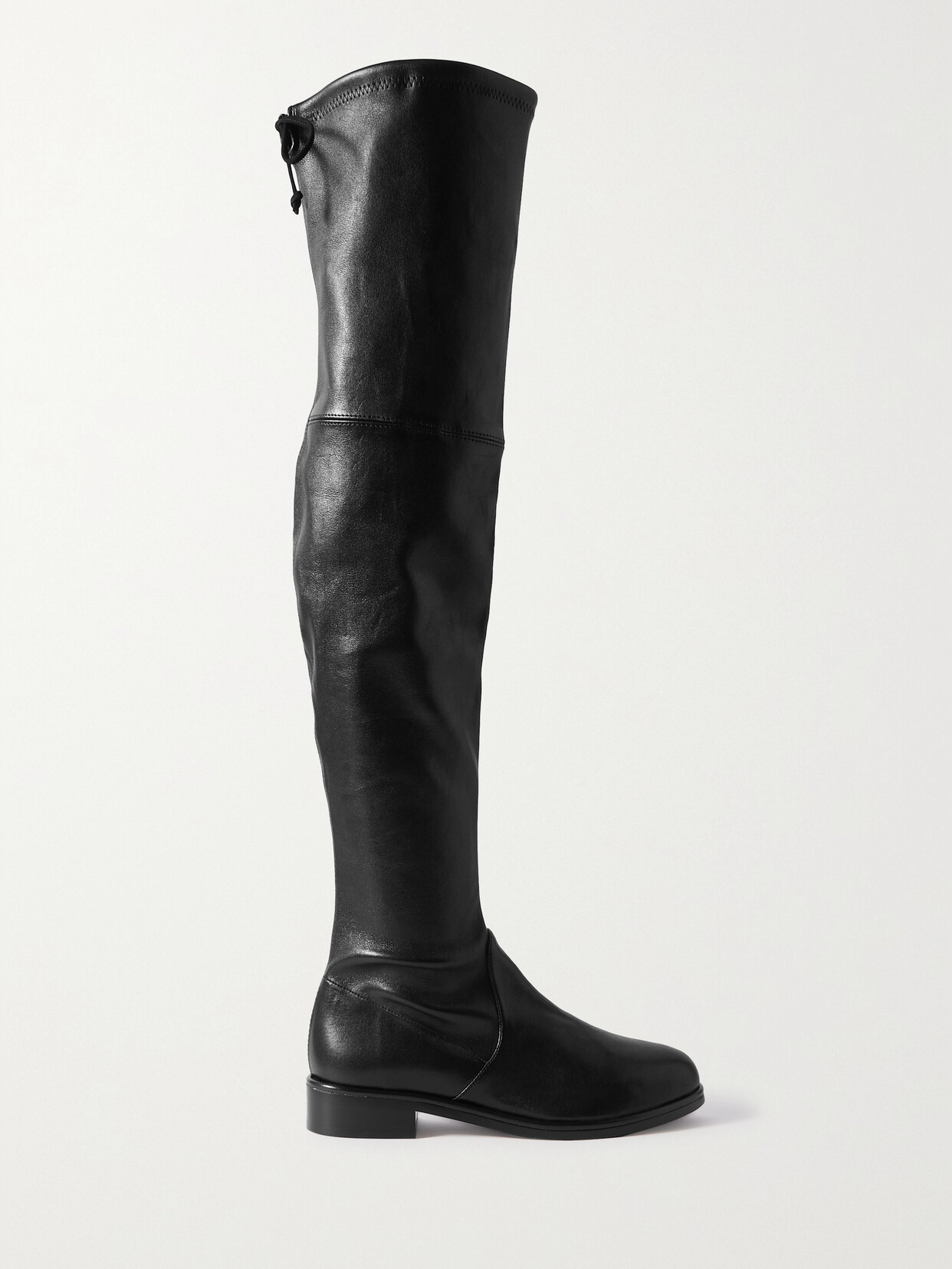 Stuart Weitzman Lowland Bold Leather Over-the-knee Boots In Black