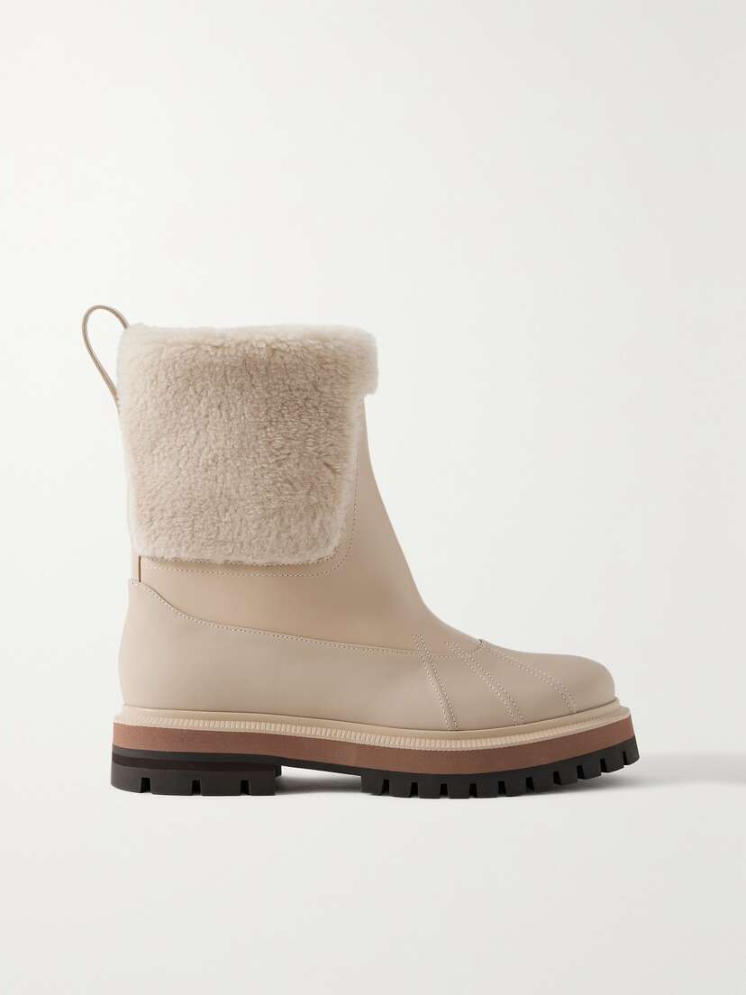 Loro Piana Regent Cashmere And Silk-blend And Leather Ankle Boots