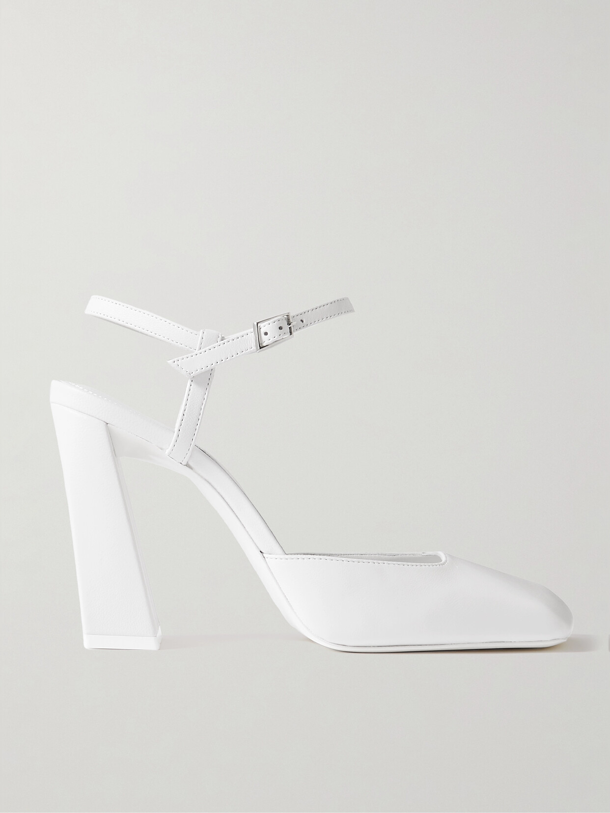 Amina Muaddi - Charlotte Leather Pumps - White